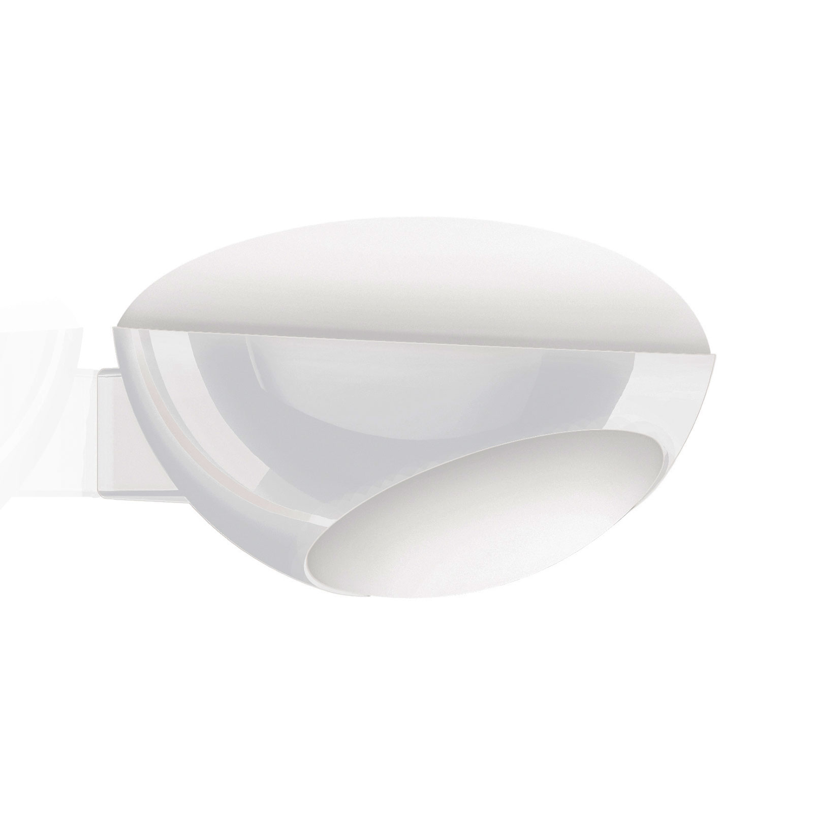 Kundalini Tua LED wall light, white, for Living / Dining Room, coated metal, etched glass, 17 W, energy efficiency: A+, W: 18 cm, H: 11 cm
