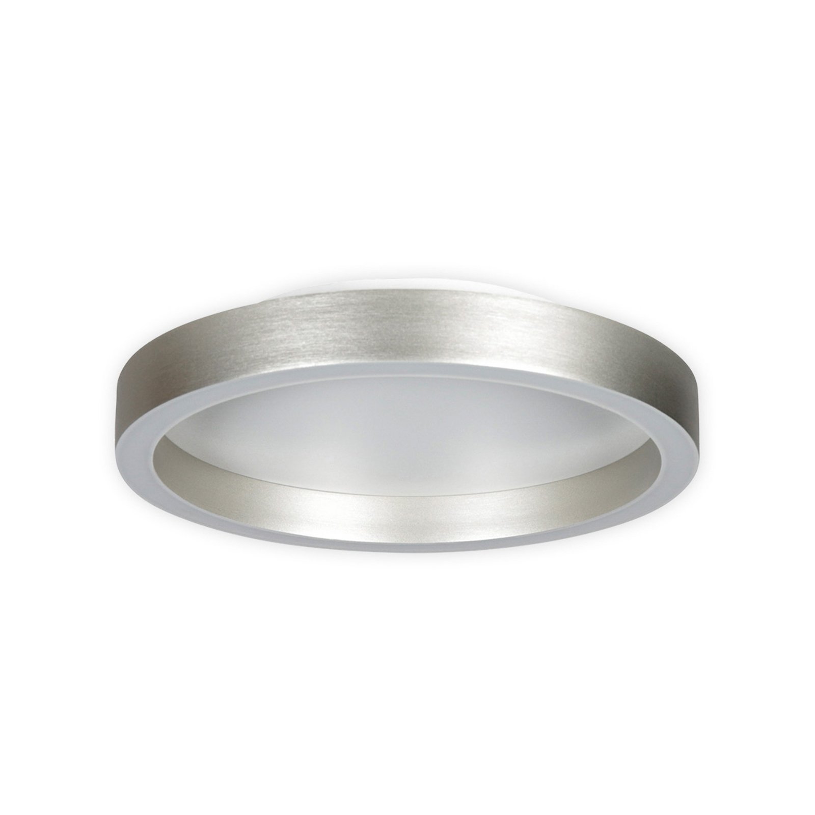 LED-taklampe Ringlux stålgrå, Ø 30 cm, metall, 2700 K
