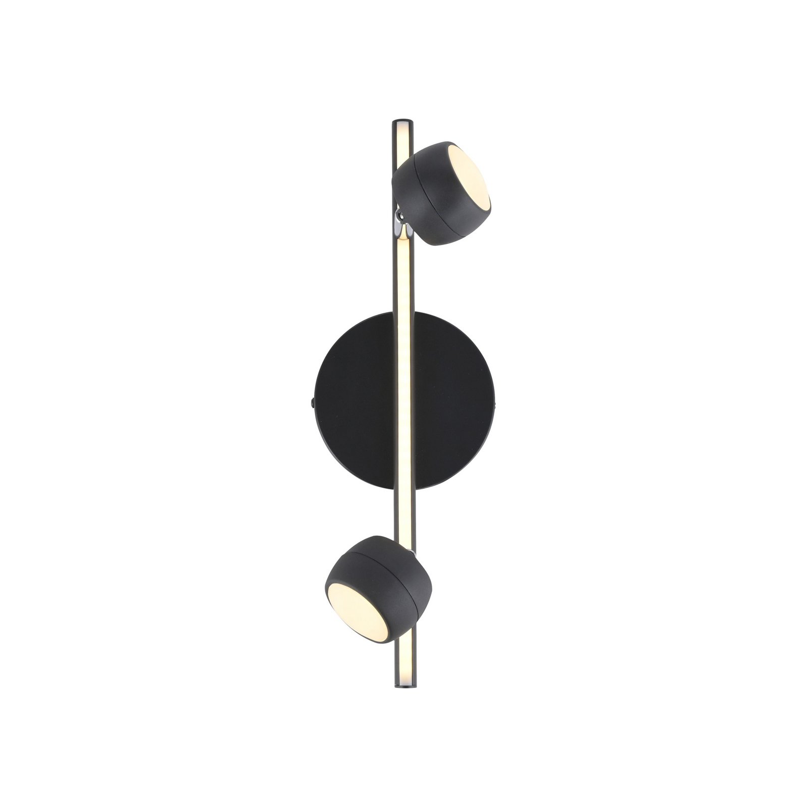 JUST LIGHT. LED-kattospotti Jarik, 2-osainen, musta, 3 000 K