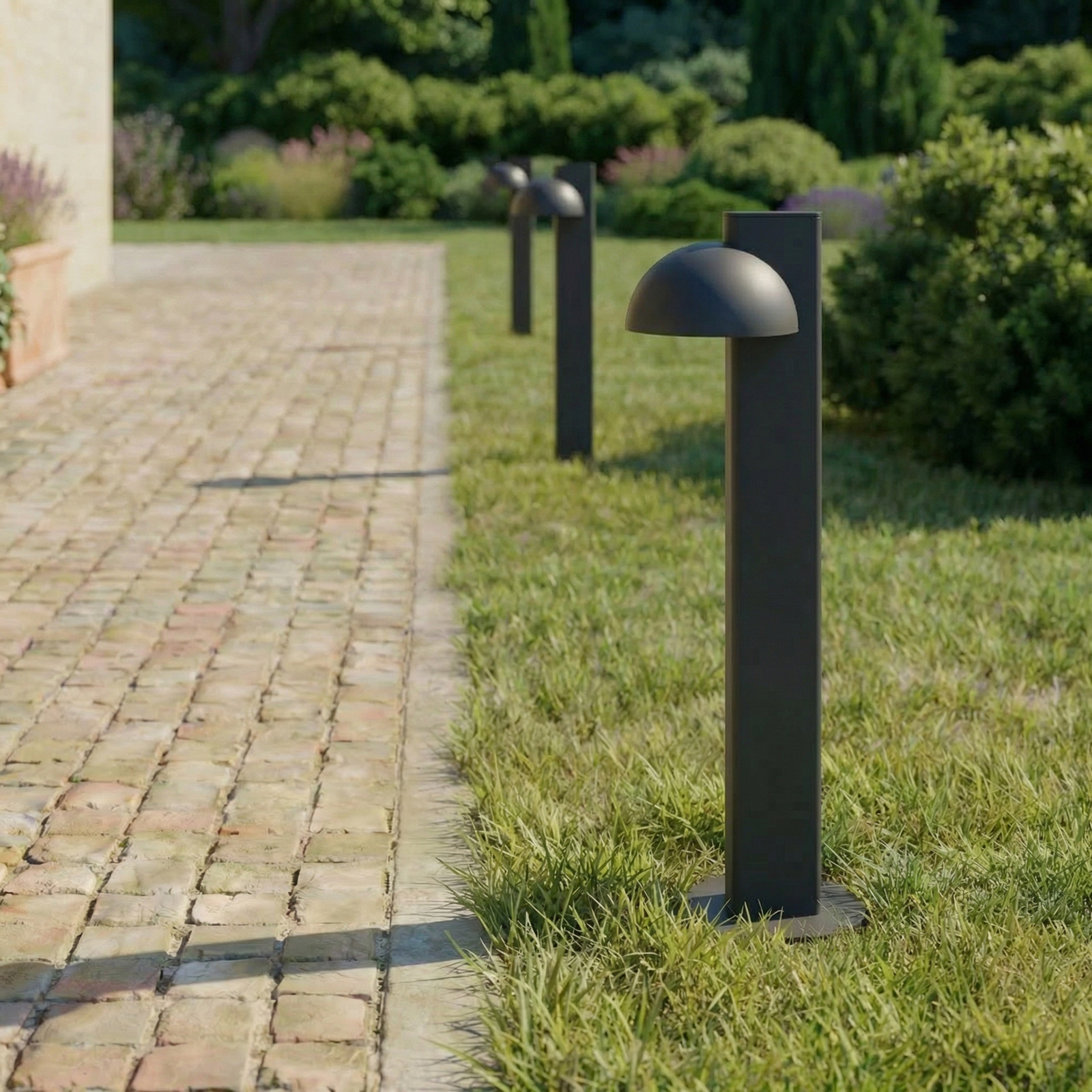 Candeeiro de caminho LED Lucande Velira, preta, 77 cm, 1 lâmpada, IP44