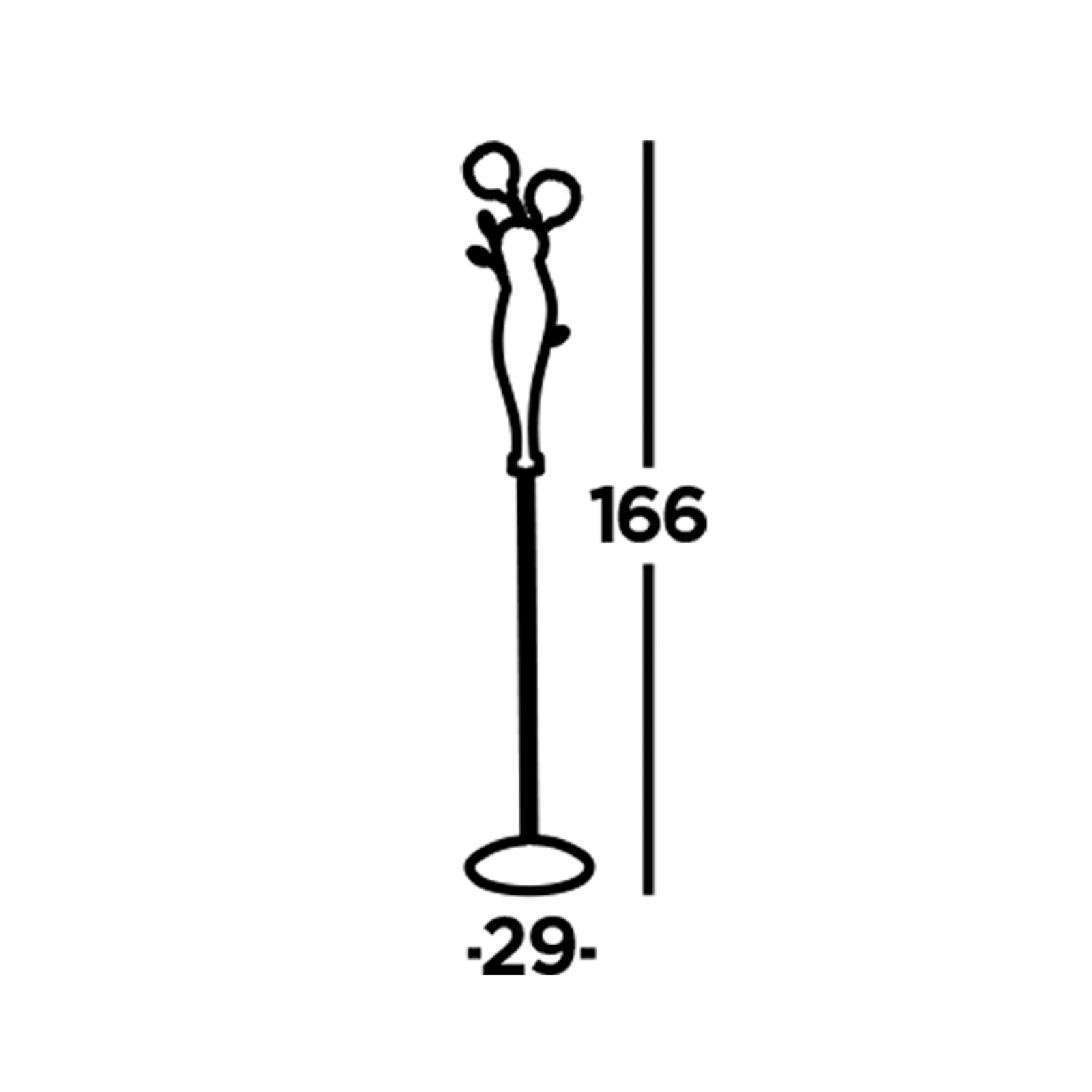 Bellis II stāvlampa, antīkā misiņa krāsā, stikls, 3 gaismas, G9