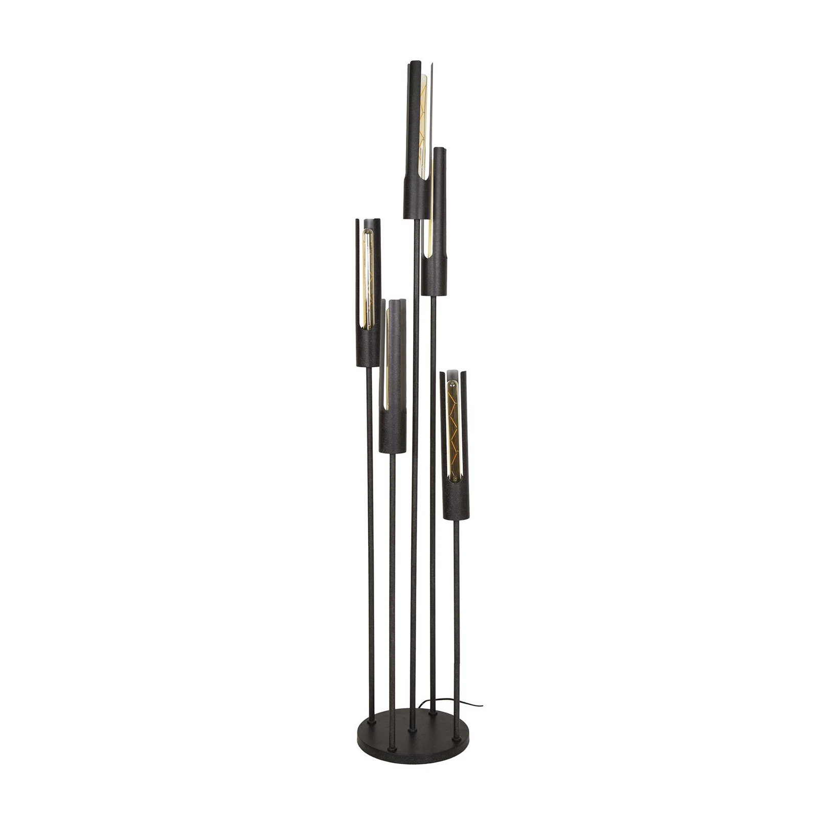 Stehleuchte Tube, 5-flammig, schwarz, Metall