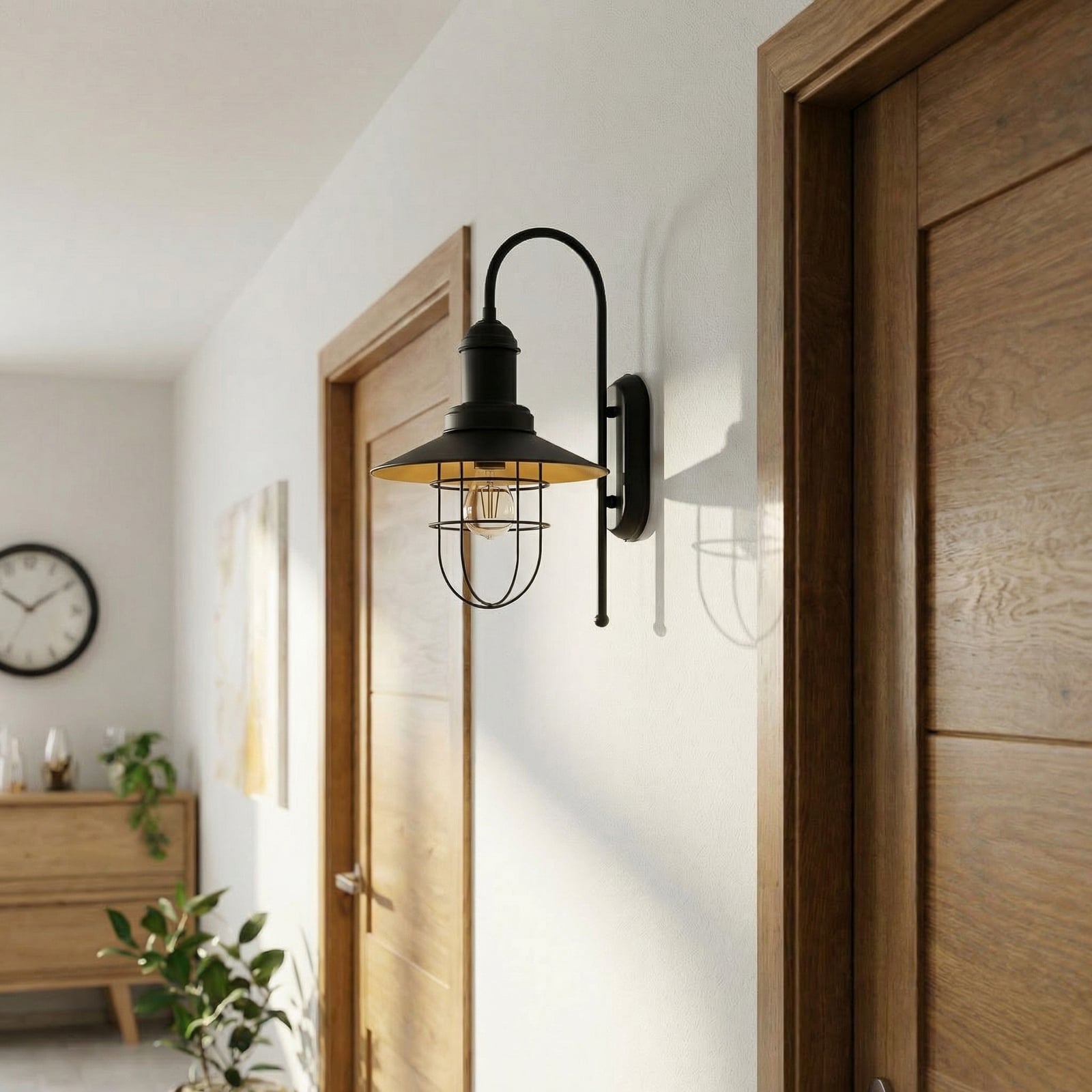 Wandleuchte Gadi, schwarz, Metall, Höhe 48 cm Wandleuchte Gadi, schwarz, Metall, Höhe 48 cm