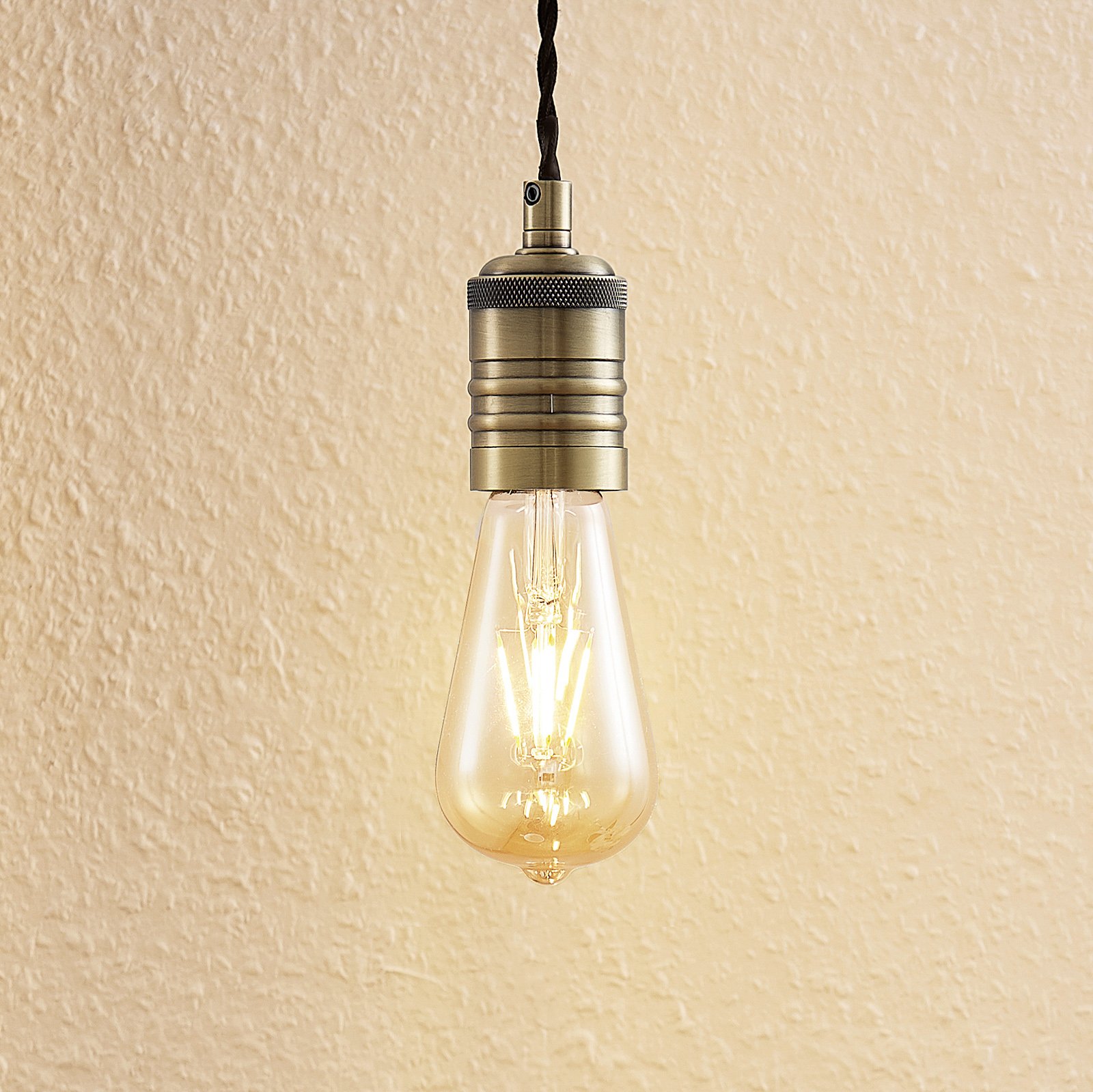 Lindby Gurima lampada sospensione, ottone anticato