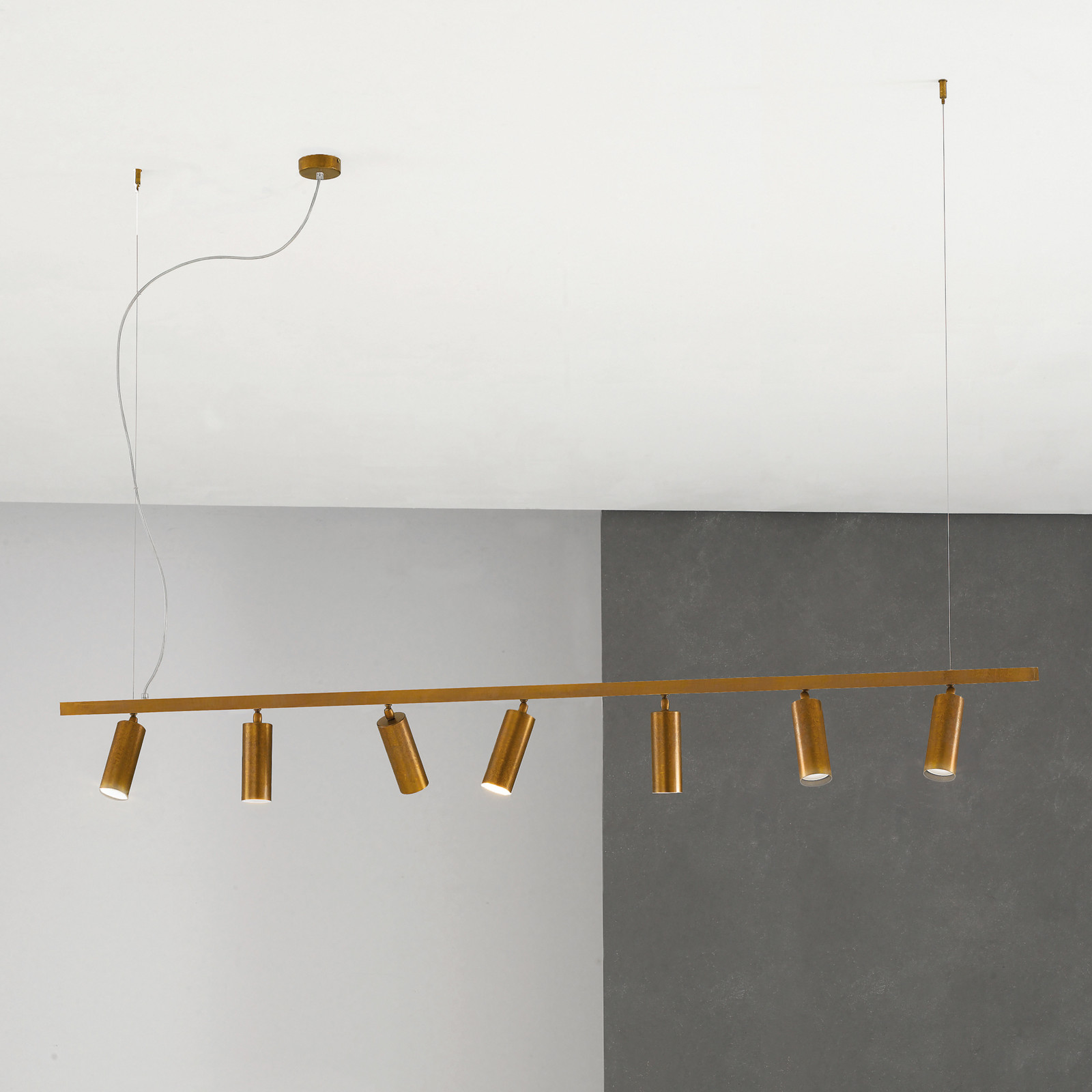 Cremasco Lampă suspendată 7533 alamă brunată 7 becuri GU10 - Camera de zi / sufragerie - Modern
