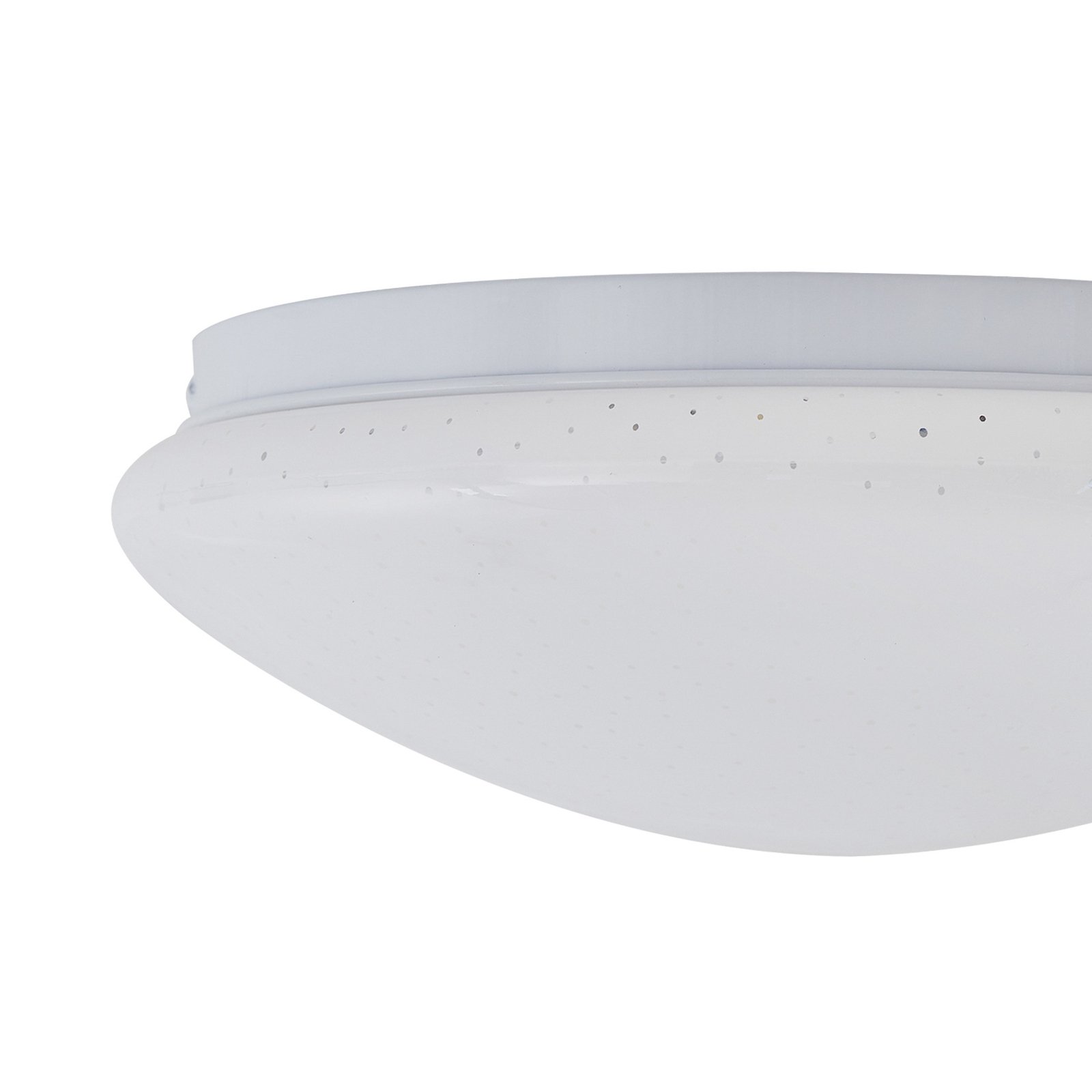 Lindby taklampe Janosch, hvit, Ø28 cm, fjernkontroll