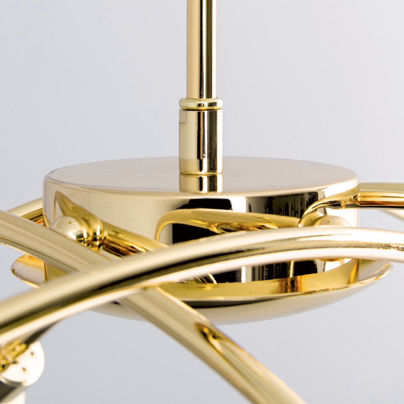 Lampă suspendată CARLA, culoare alamă, Ø 84 cm, metal/sticlă 8 becuri.