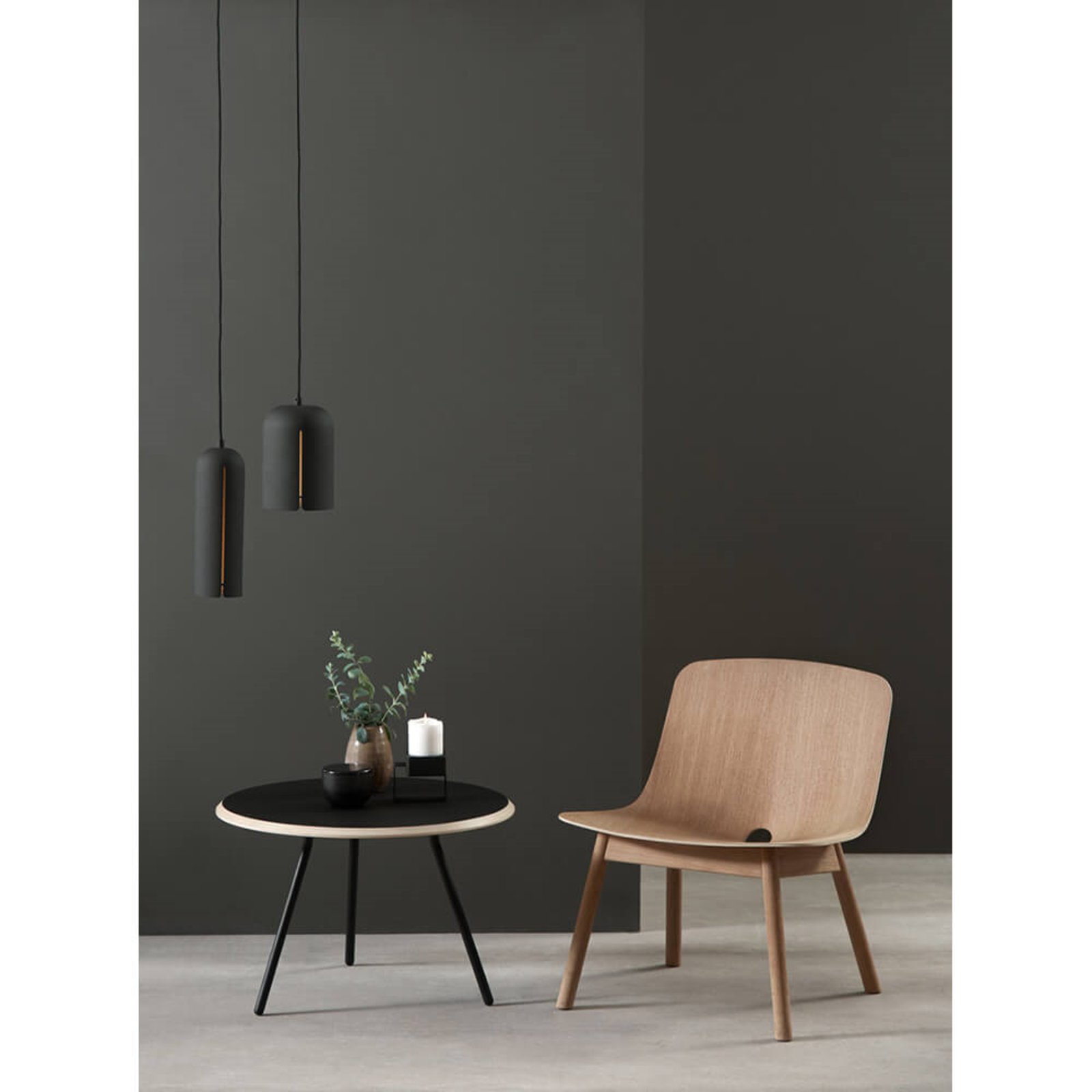 Gap Pendant Long Black/Brass - Woud