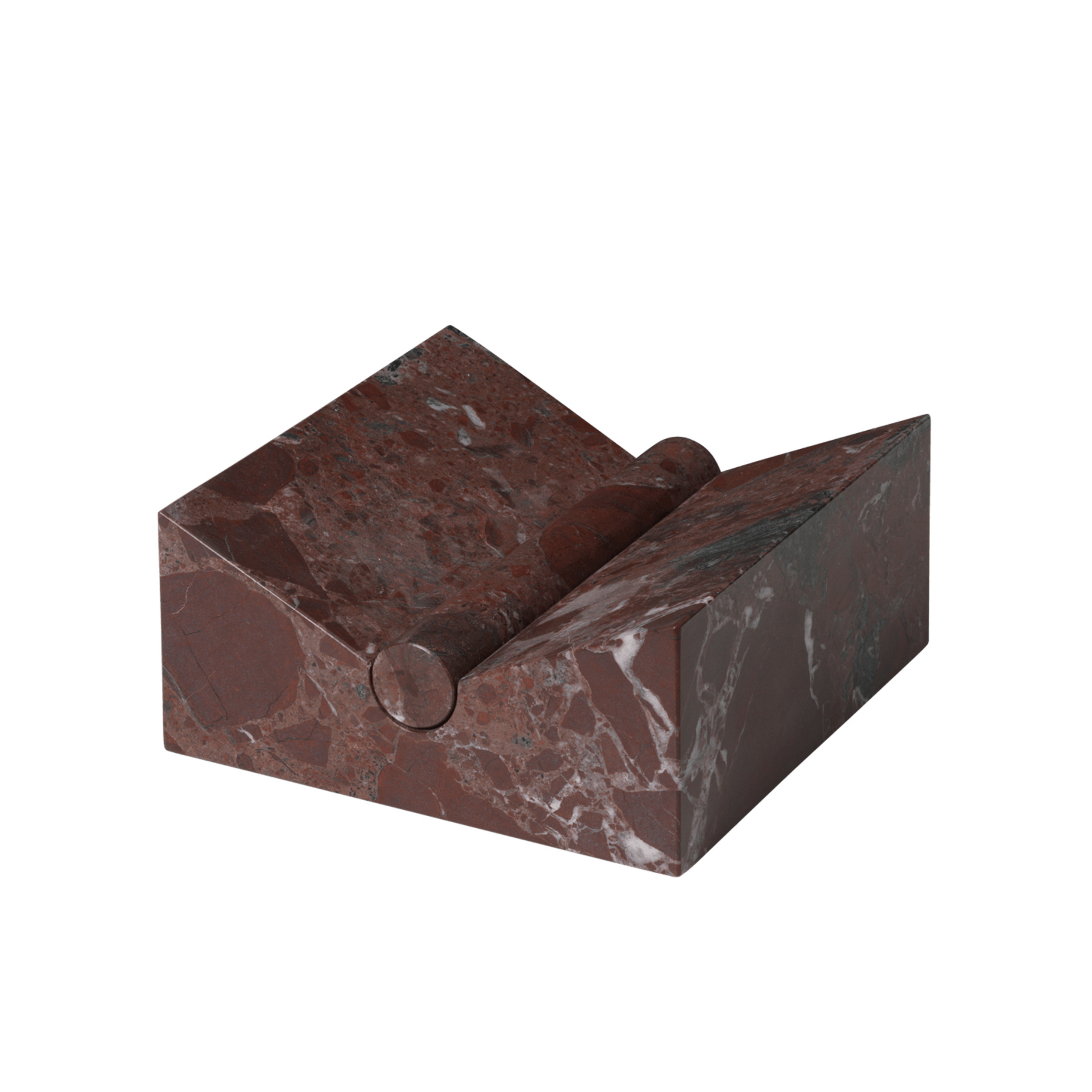 Tvara bookend, red marble, 22 x 22 cm - ferm LIVING