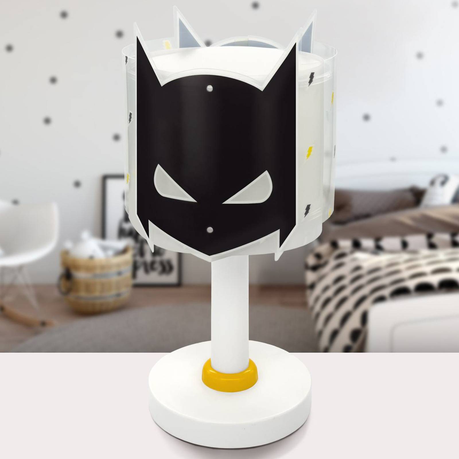 Kinder-Tischlampe Dark Hero, G4, Ø 15 cm günstig online kaufen