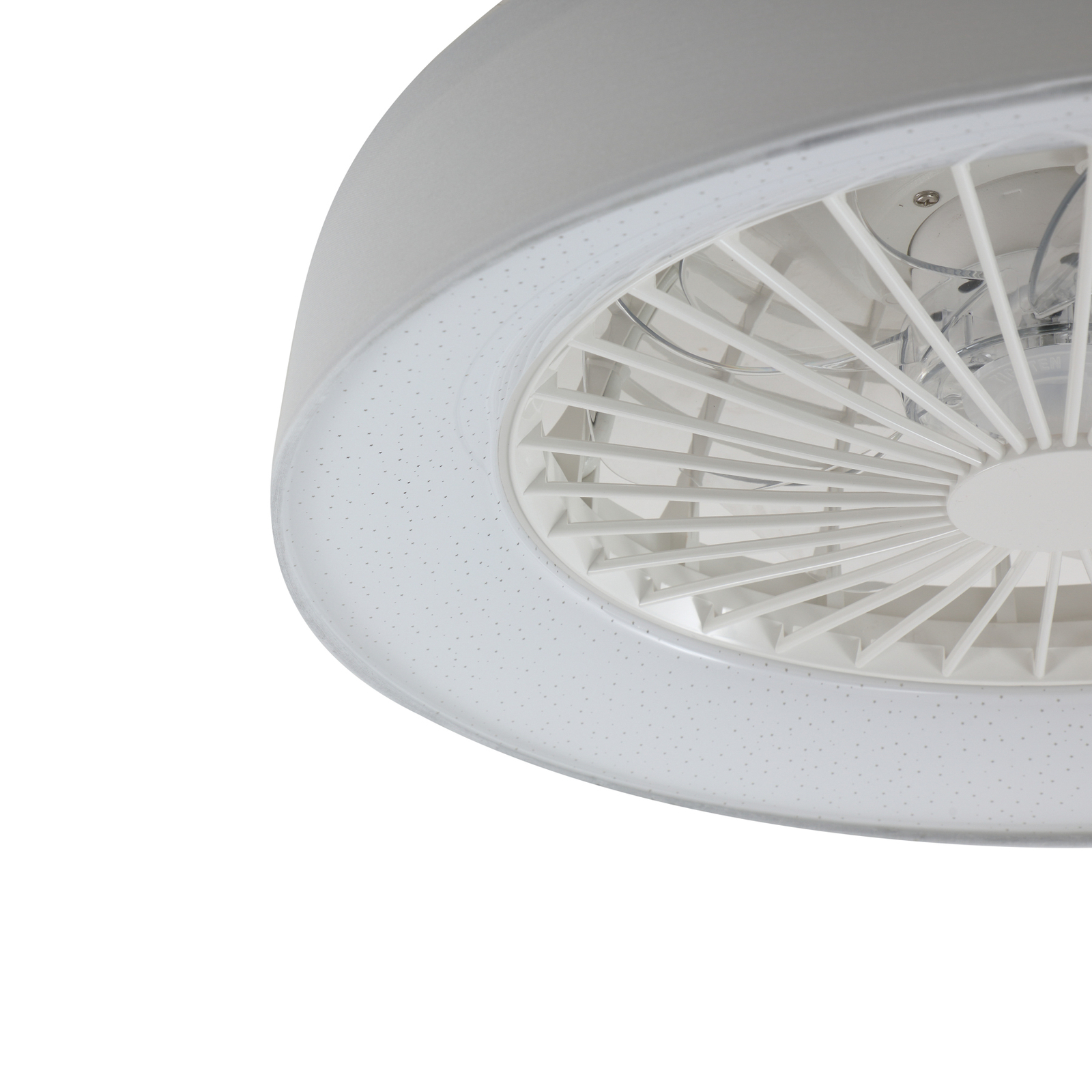 Lindby LED-Deckenventilator Mace, weiß, leise, Ø 47 cm
