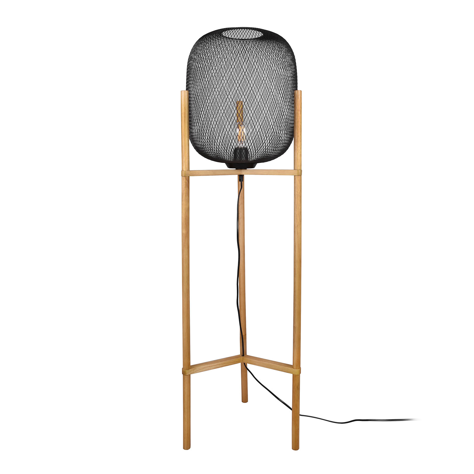 Calimero floor lamp with a tripod wooden frame