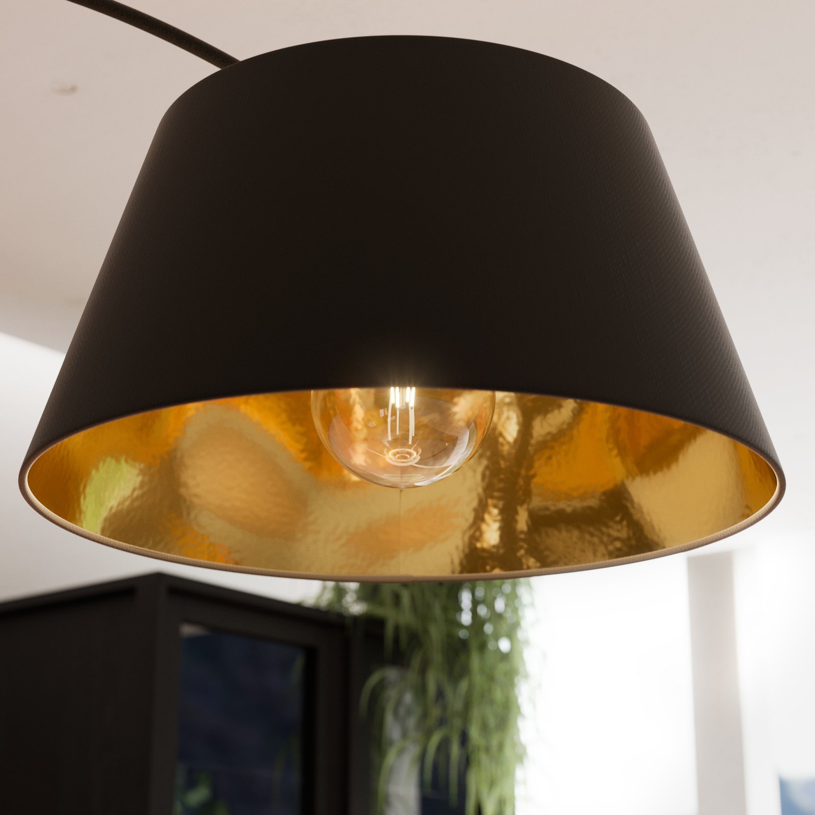 Esti Floor Lamp Black/Gold - Lindby