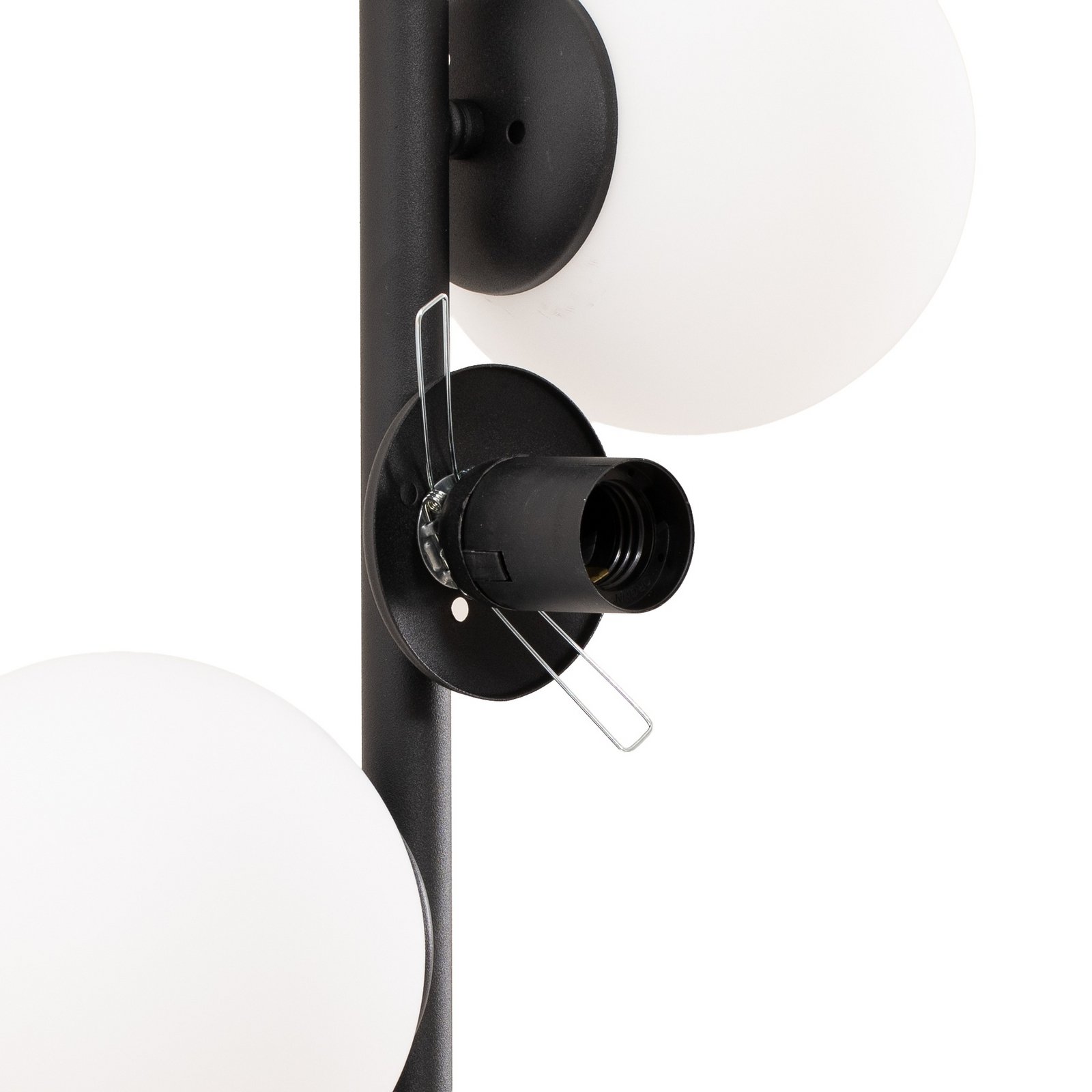 Stehleuchte Faze, schwarz, Glas, Höhe 130 cm, 4-flammig, E27