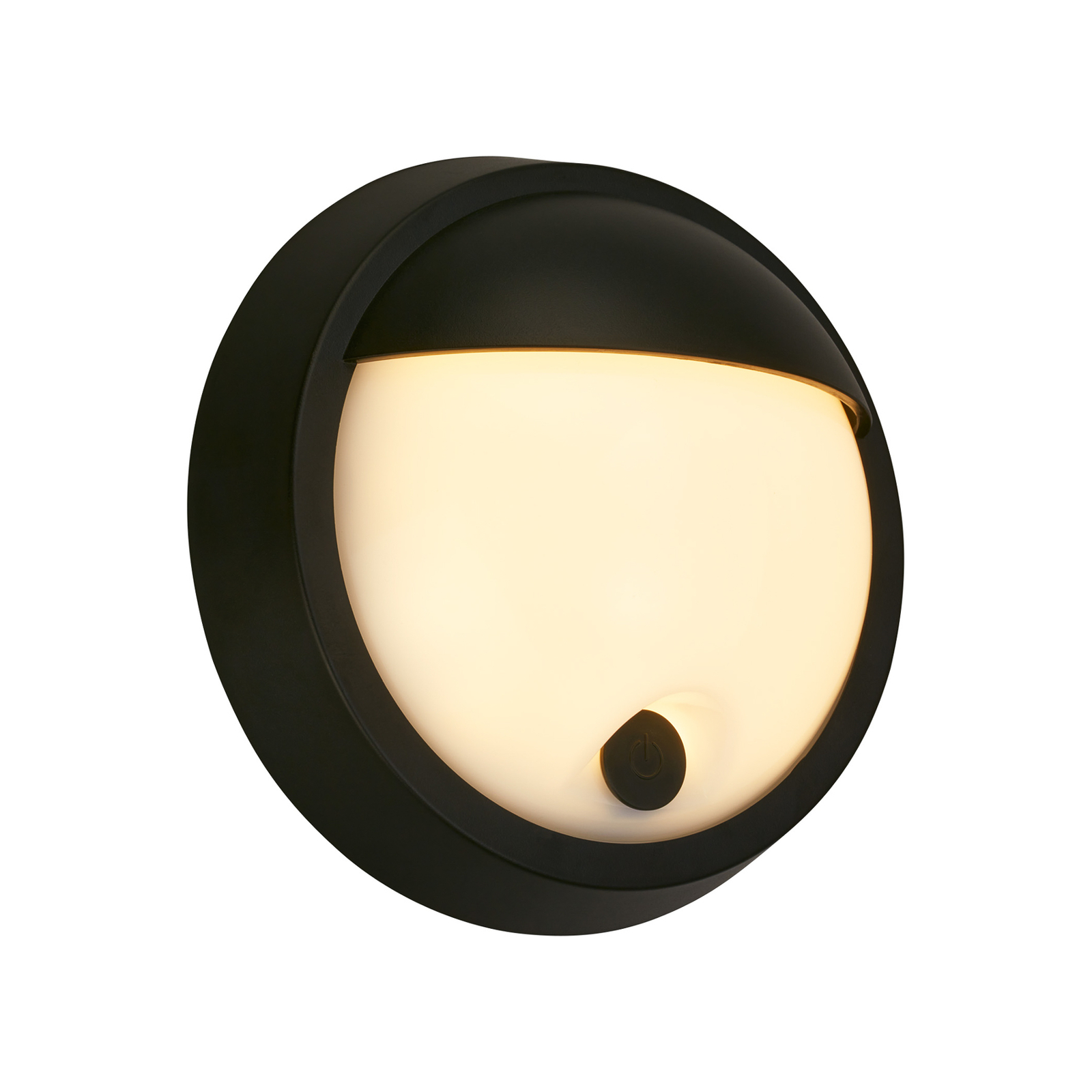 LED outdoor wall lamp 3784015, black Touch dimmer Ø 17 cm