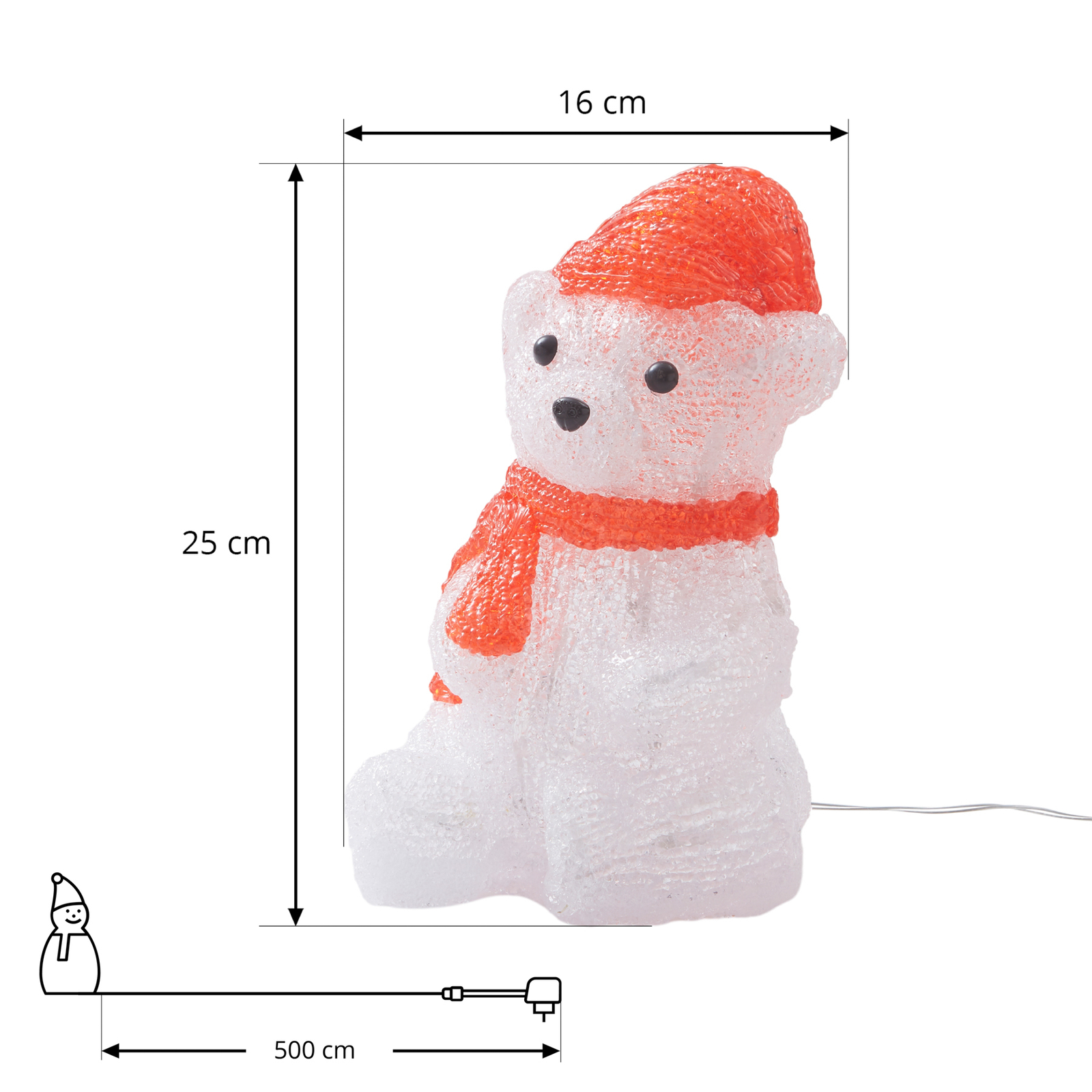 Lindby Yuki figura LED, plástico, oso