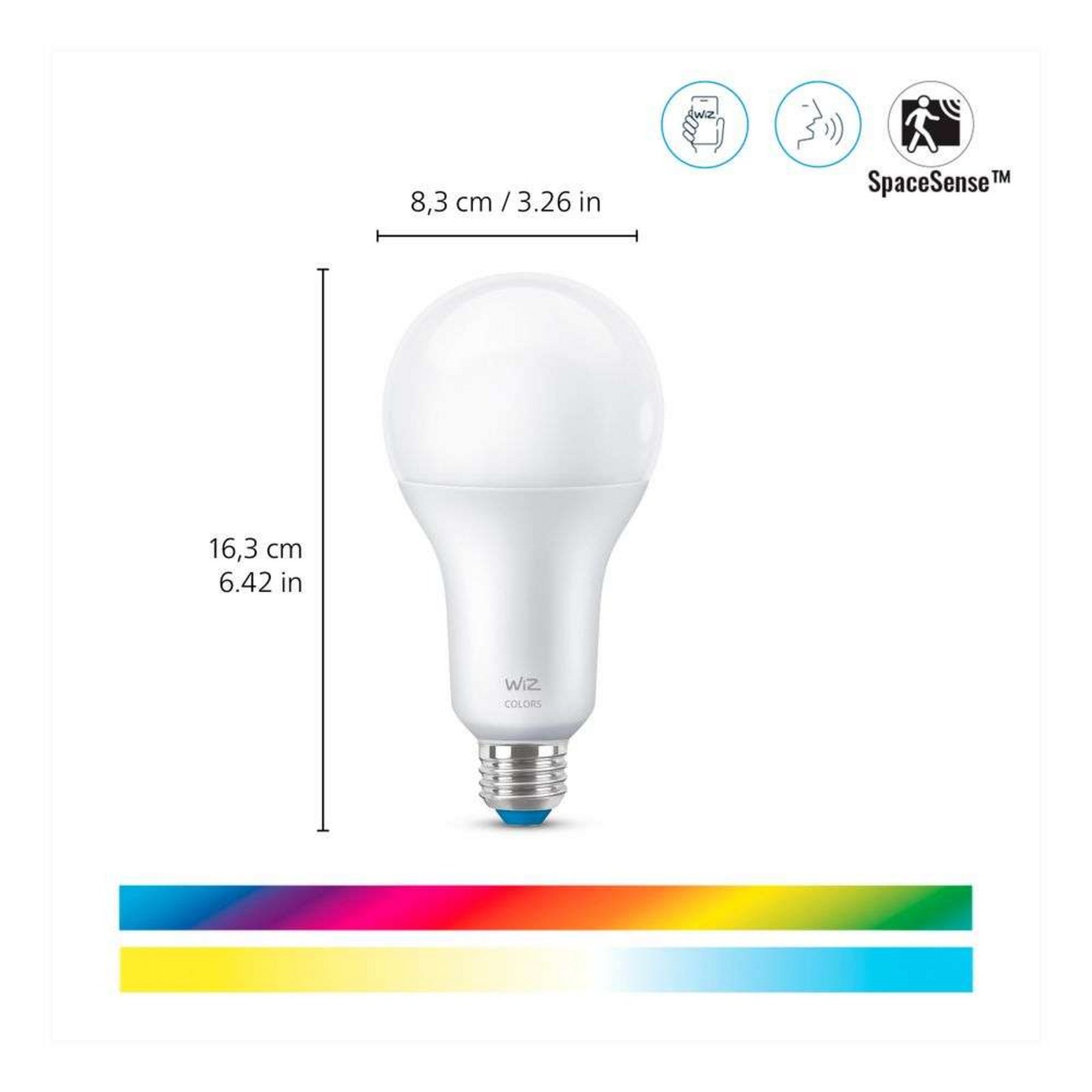 Bec Smart Color 18,5W 2452lm 2200-6500K RGB E27 - WiZ