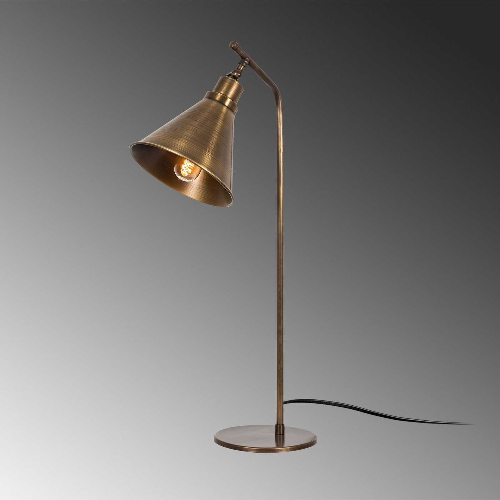 Sivani MR-610 bordlampe, gull antikk, metall, høyde 50 cm