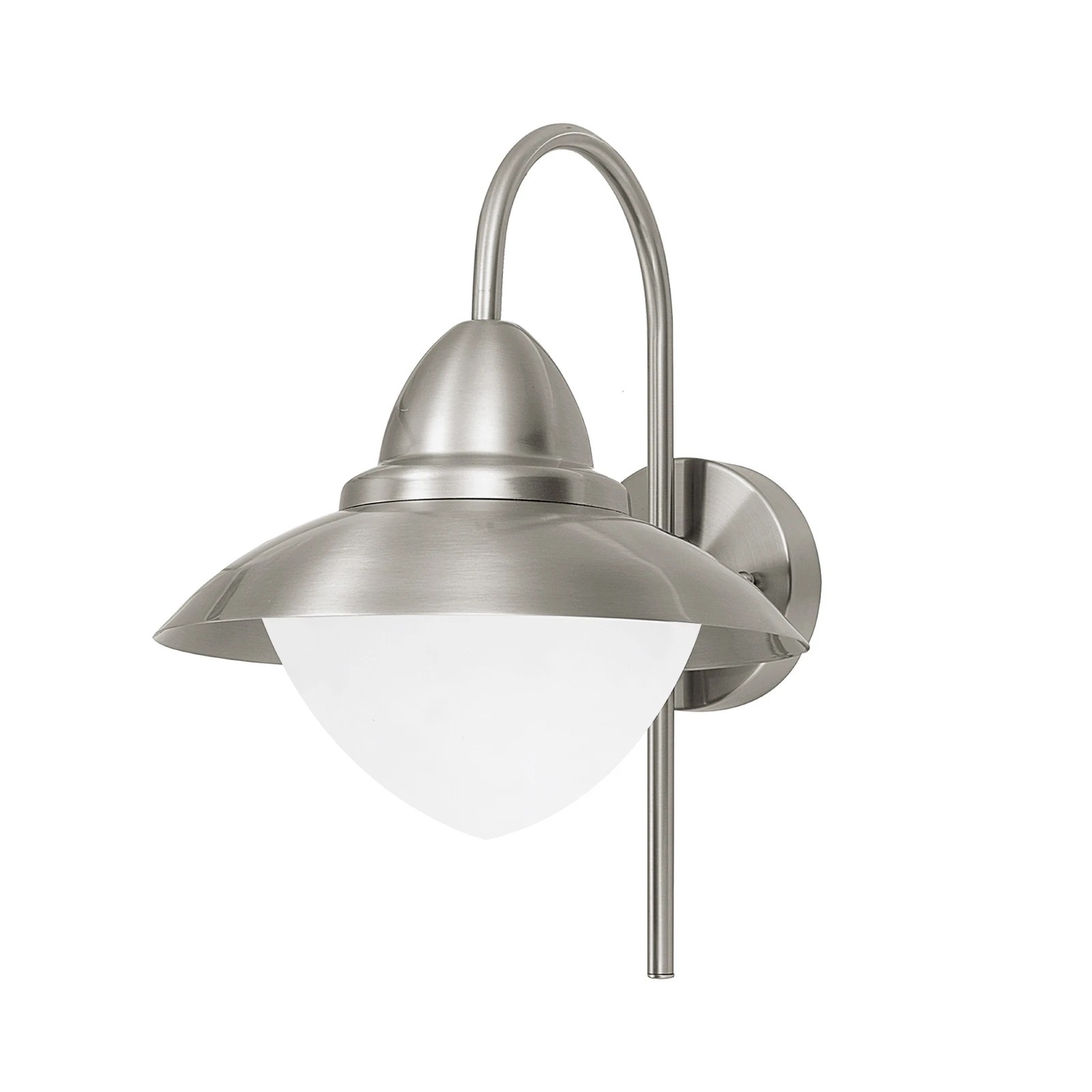 Applique murale Sidney, acier inoxydable, verre, E27