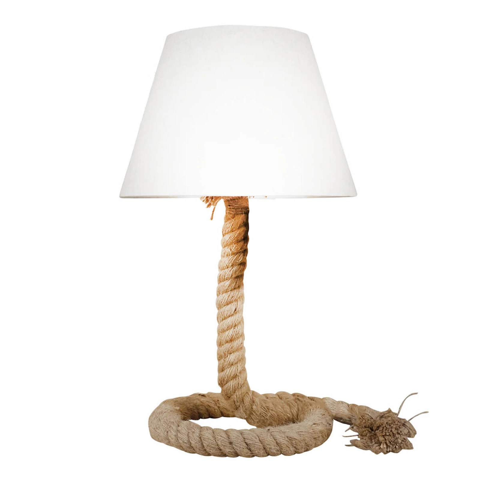 Rope textilná stolná lampa s podstavcom z lana
