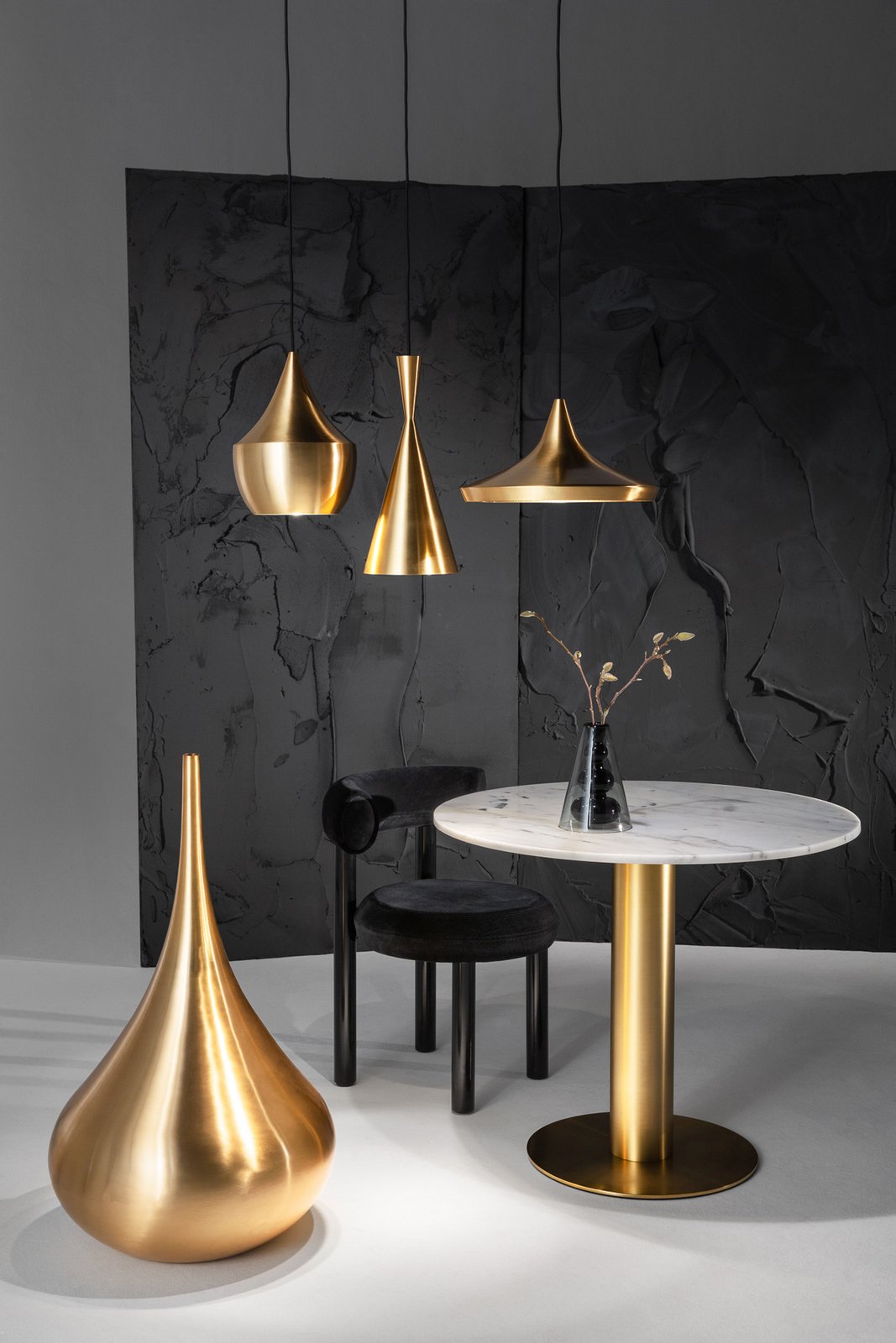 Tom Dixon suspension LED Beat Wide, couleur laiton, Ø 36 cm