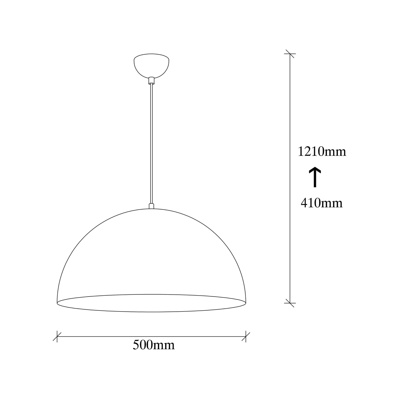 Závěsné světlo Berceste 235-S Ø50cm černá/zlatá