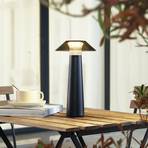 Lindby LED rechargeable outdoor table lamp Gomba, black, dimmable