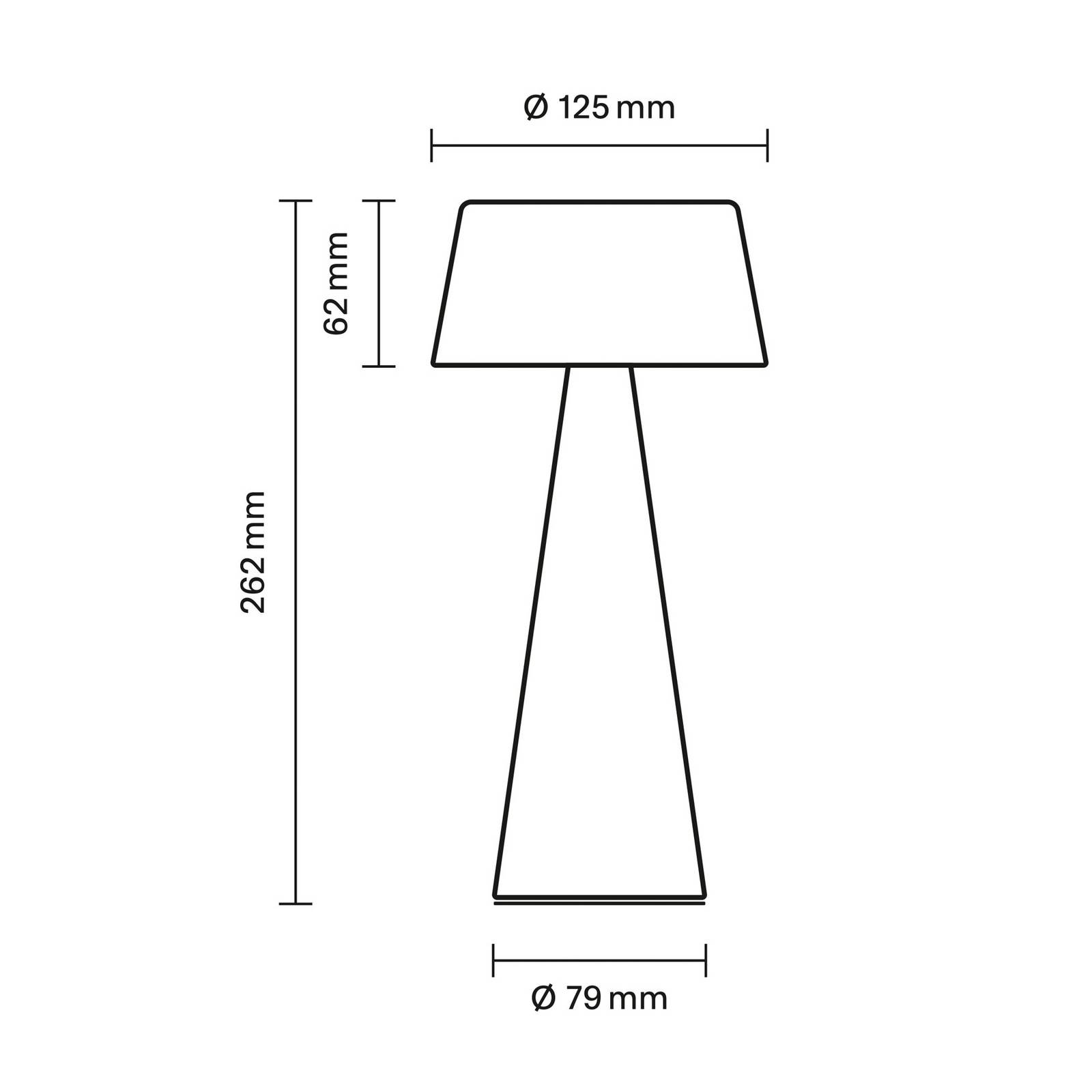 Lampa stołowa LED Solino, grafitowa, zasilanie słoneczne/USB, 26 cm IP44
