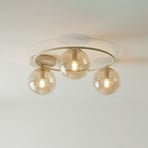 Sopra ceiling light, beige, Ø 47 cm, 3-bulb, glass/metal, E14