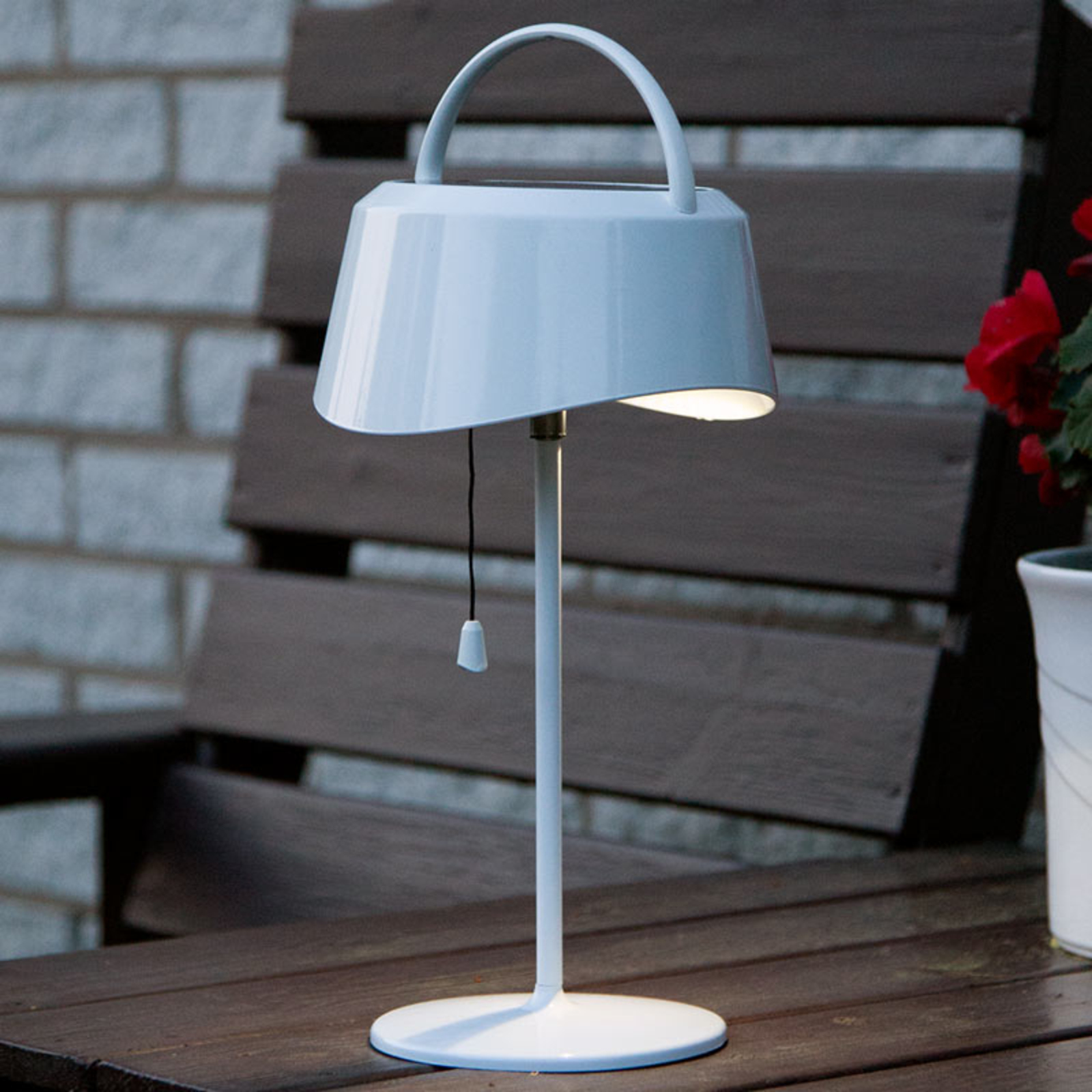 Best Season Cervia soldrevet LED-bordlampe - kan vippes - solar dekorationslampe - solcellelampe - moderne udendørslampe hvid - plast