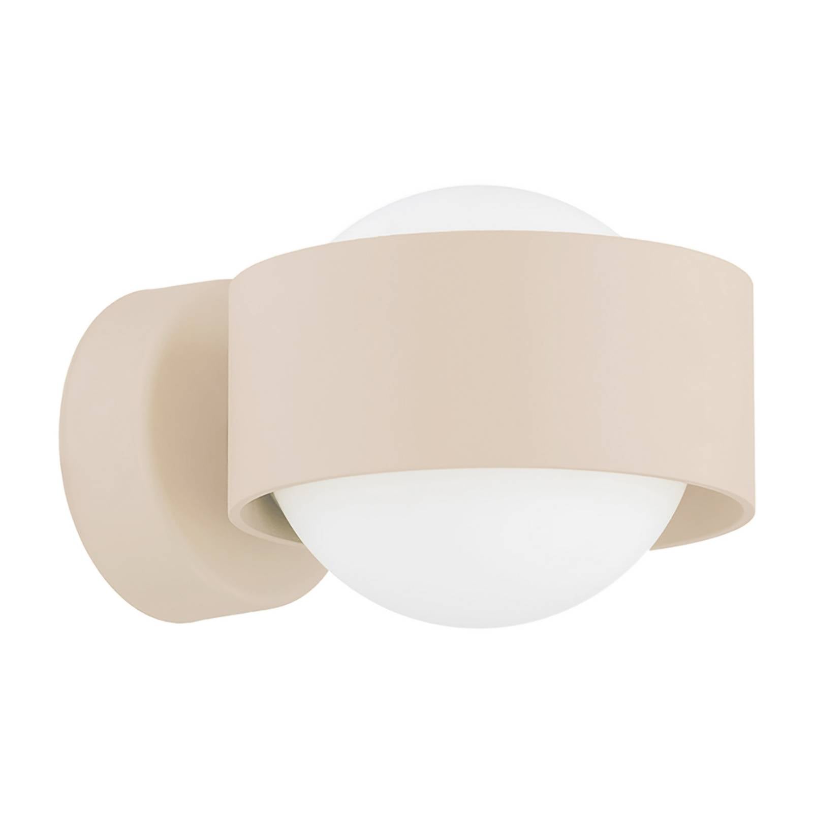 Wandleuchte Mado, beige, Ø 8 cm, Stahl/Glas, 1-flammig, G9
