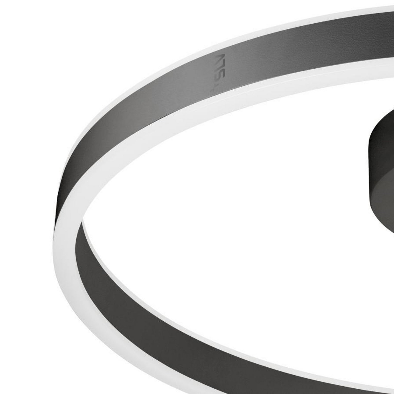 SLV LED ceiling light One, Ø 60 cm, black, metal, CCT