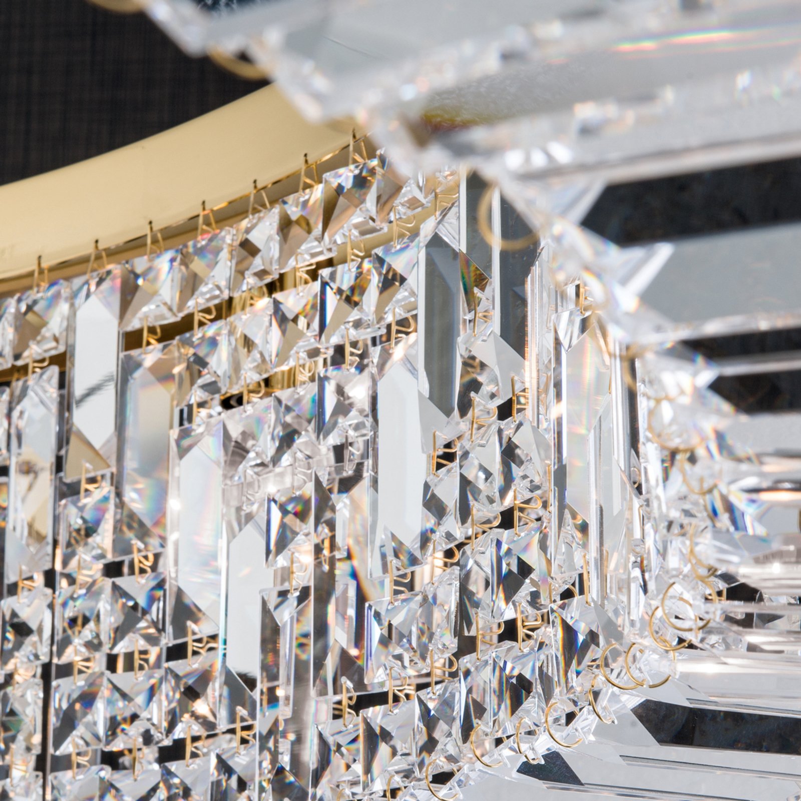 Fényes kristály függő lámpa gyűrű 110 cm arany