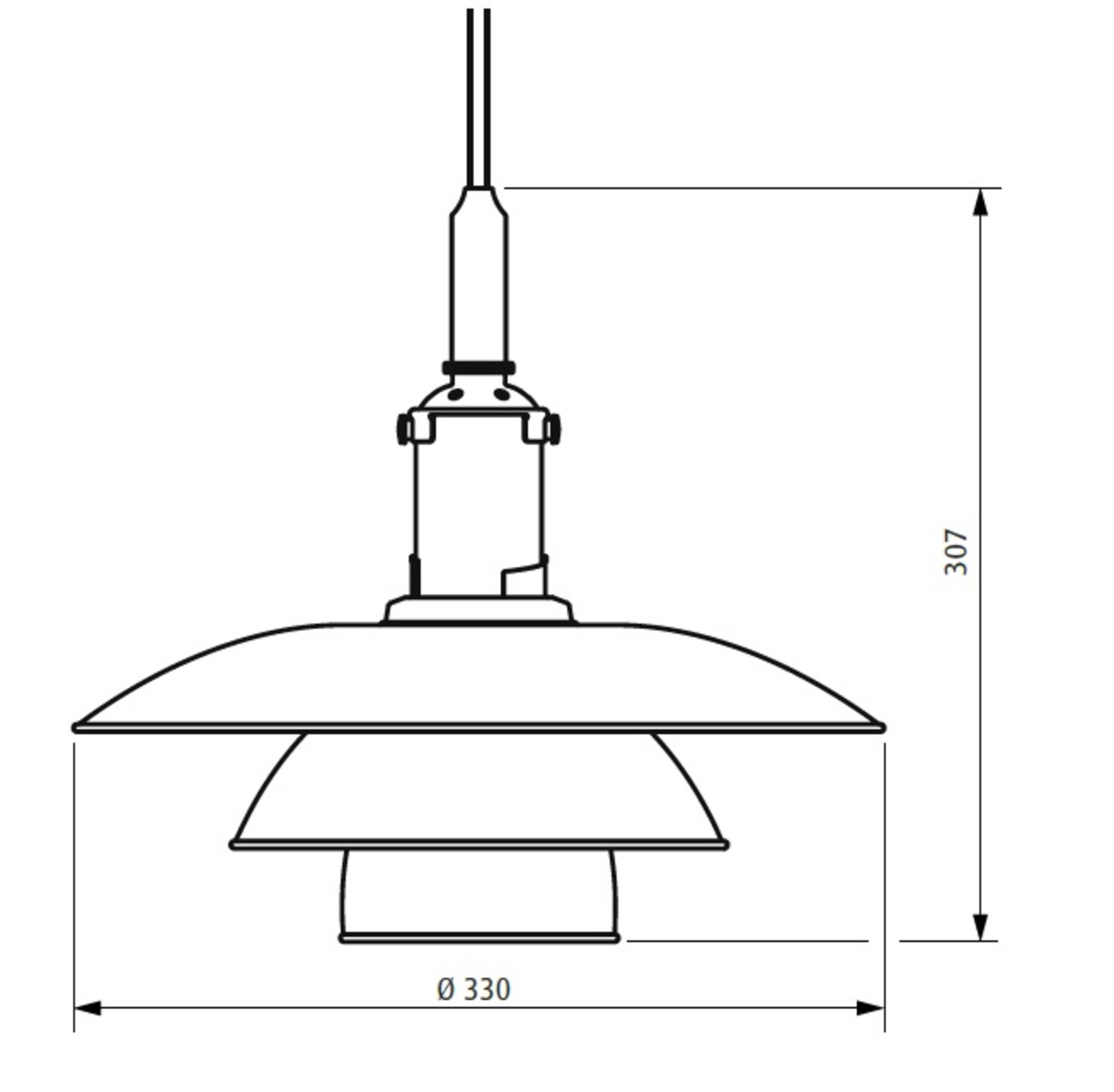 PH 3½-3 Ombra Media  per Lampada a Sospensione Yellow/Metallo - Louis Poulsen