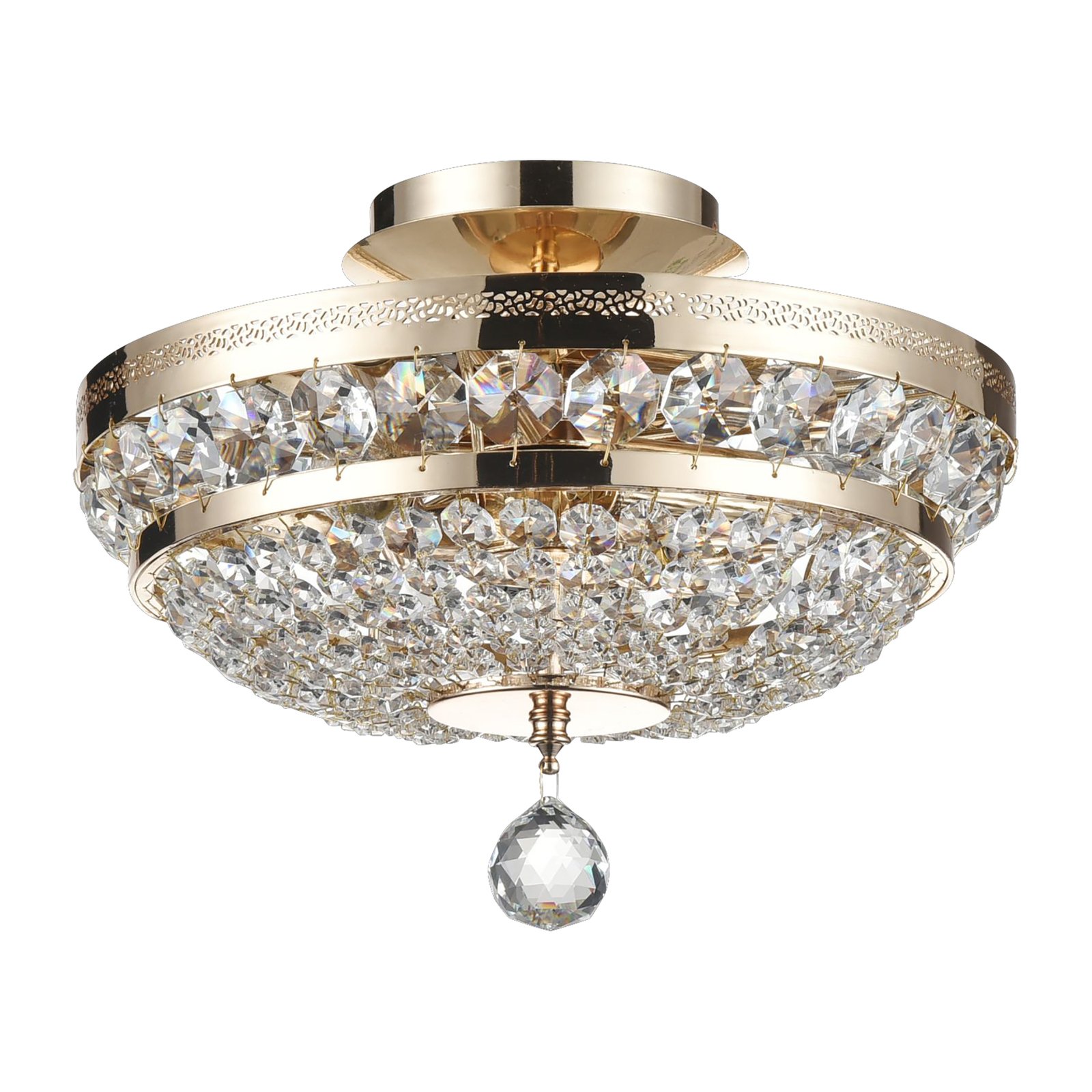 Maytoni Ottilia loftlampe, krystaller, Ø 32 cm