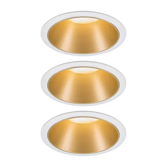 Lampenwelt Paulmann Cole LED-Spotlight, gold-weiß, 3er-Set