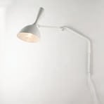 Morgan wall light, metal, with a plug, white