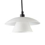 Dyberg Larsen hanglamp Norup, Ø 38 cm, opaal/zwart, glas