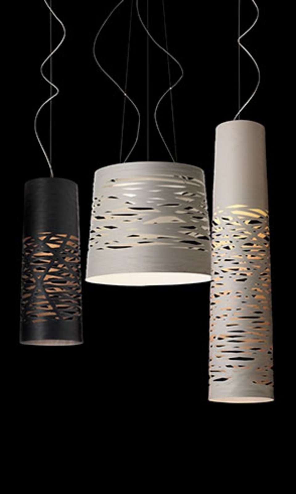 Tress Lustră Pendul Medium Black 10m - Foscarini