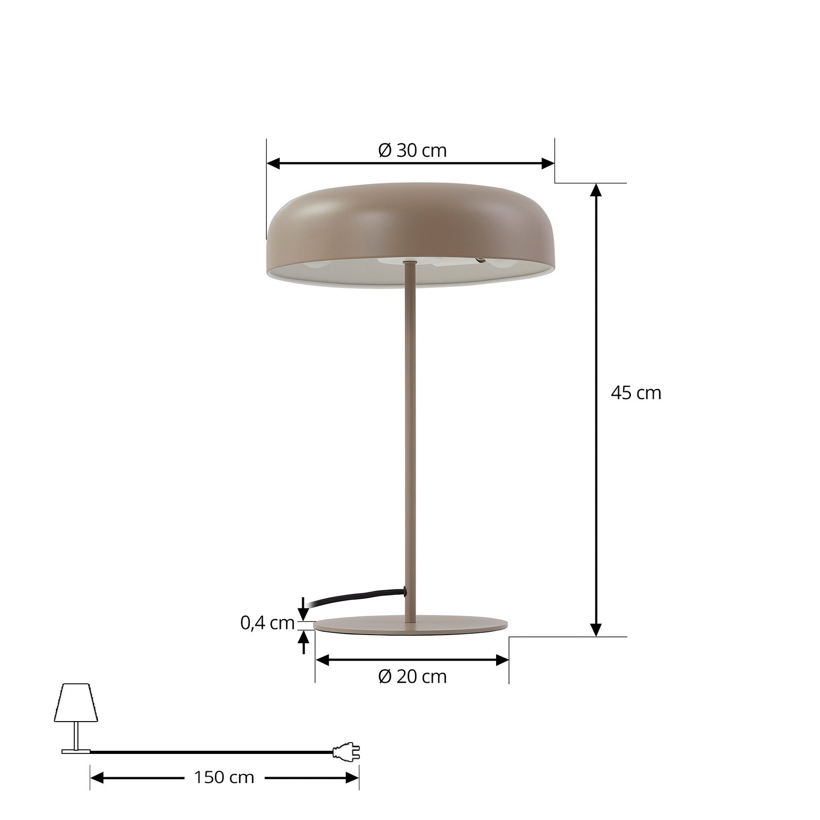 Lindby Edion table lamp, brown, metal