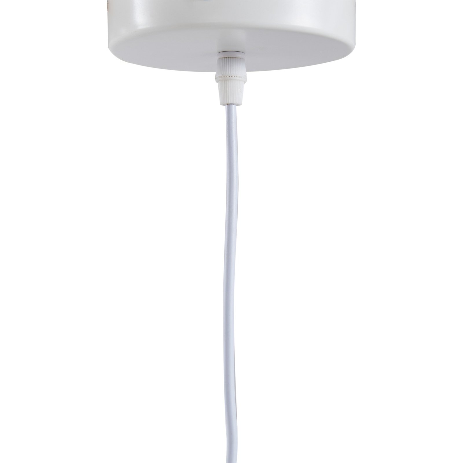 Lindby hanglamp Vitore, Ø 40 cm, textiel, wit