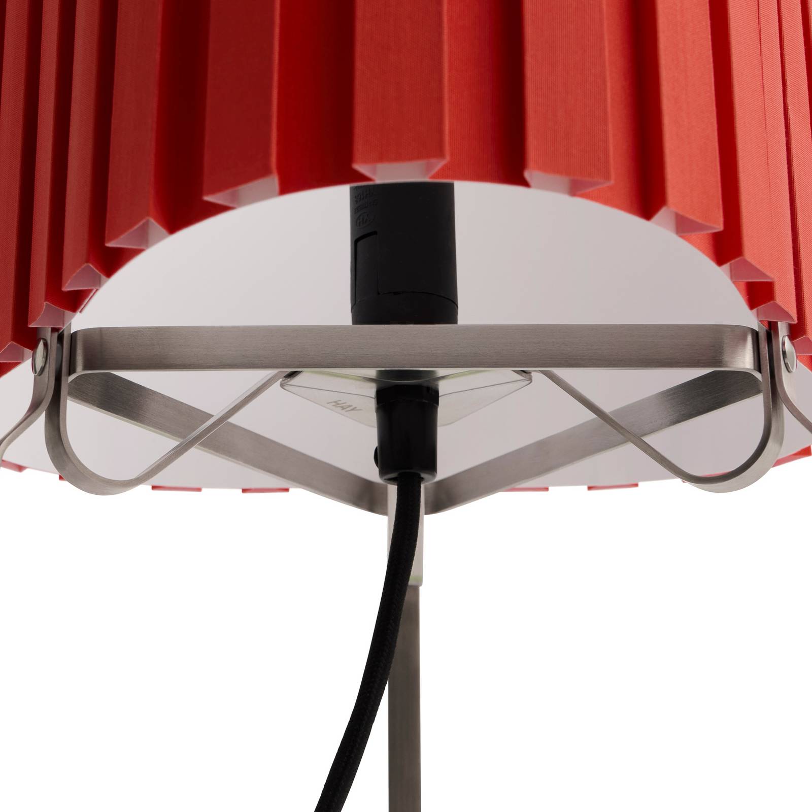 Lampa stołowa HAY Canelé, czerwona, wysokość 37 cm, E14, materiał
