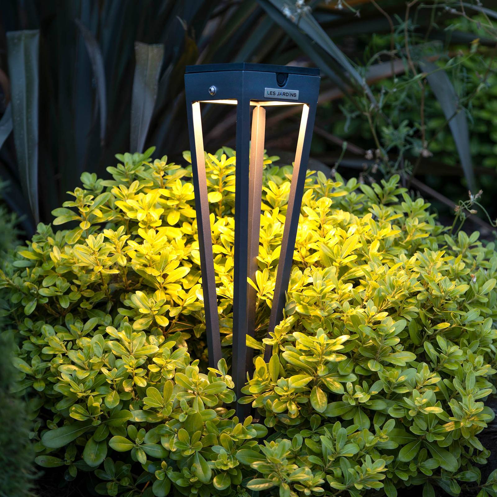 Les Jardins Torche solaire LED Tinka, 52 cm de haut, grise