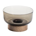 Artemide Bontà bowl, grey, Ø 18 cm, glass, wood