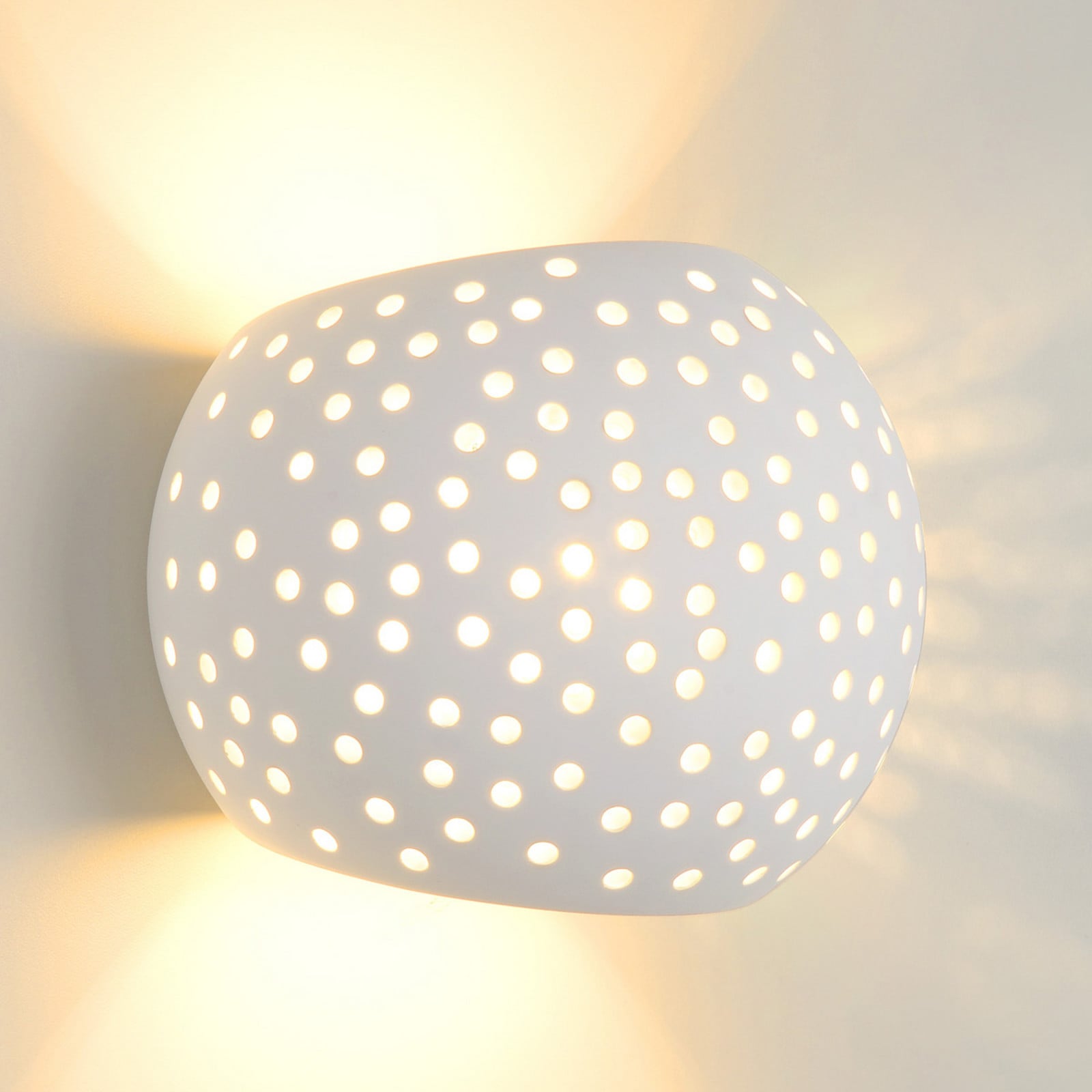 Lucide Aplică de perete Gipsy din gips - Camera de zi / sufragerie - modern - alb - Tencuială / Argilă