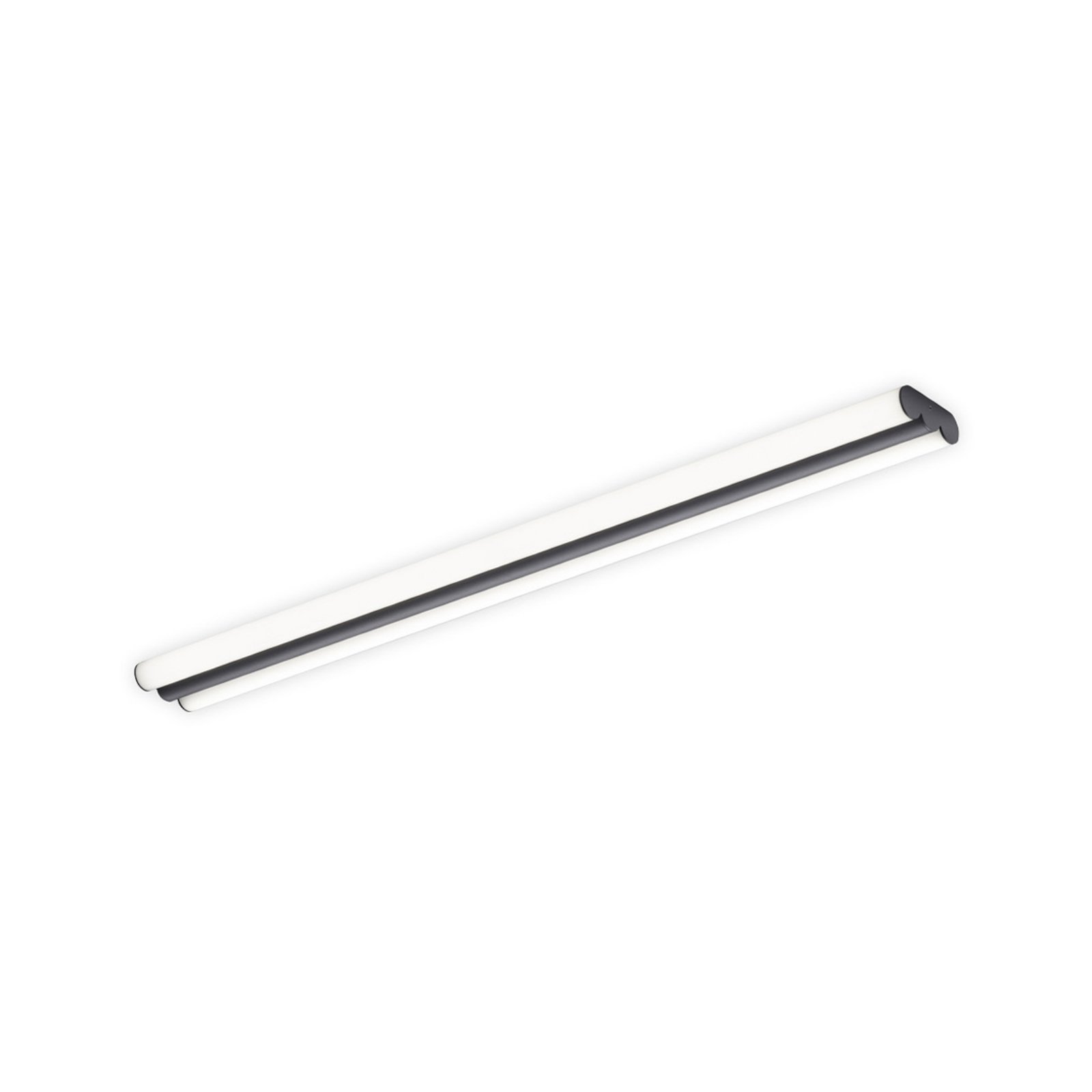 Helestra LED mirror lamp LOOM, length 90 cm, black, IP44