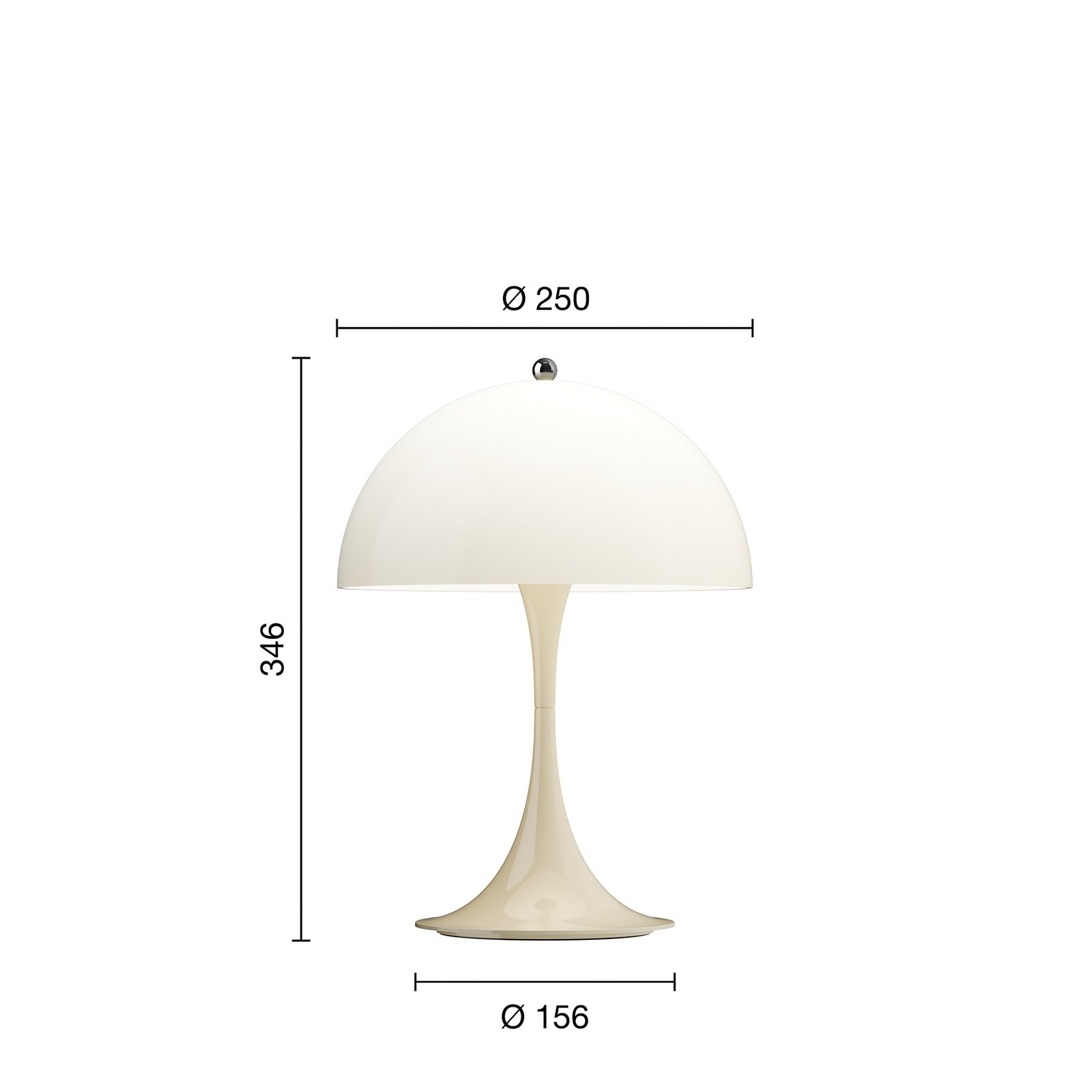 Luminaire LED rechargeable Panthella 250 beige IP44 - Louis Poulsen