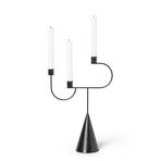 ferm LIVING Candlestick Avant, black, iron, height 39 cm