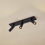 Arcchio Brinja Slim ceiling spotlight, black, 3-bulb GU10 MR11