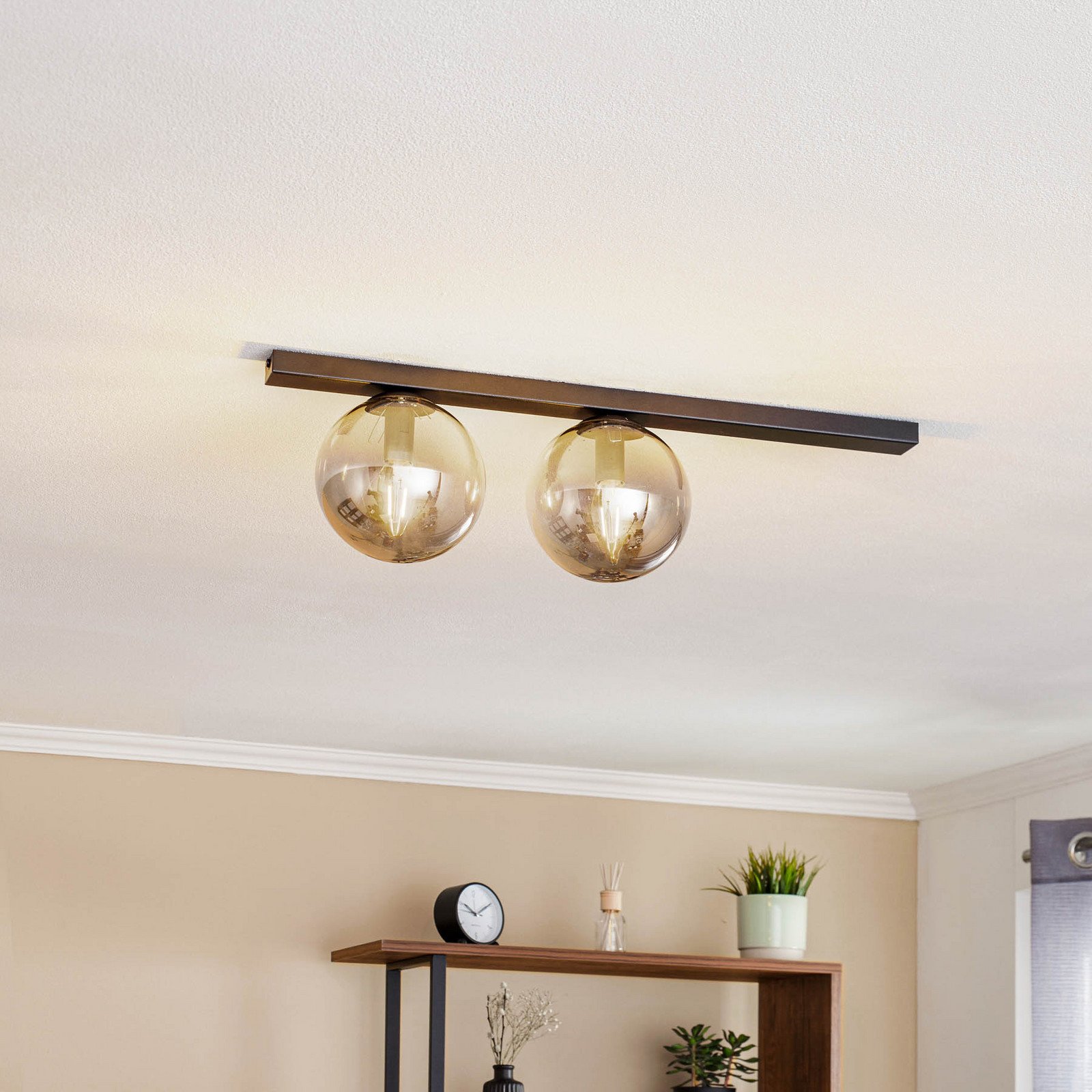 EMIBIG LIGHTING Plafonieră Fit negru/grafit 2 becuri - Camera de zi / sufragerie - modern - negru grafit - Metal